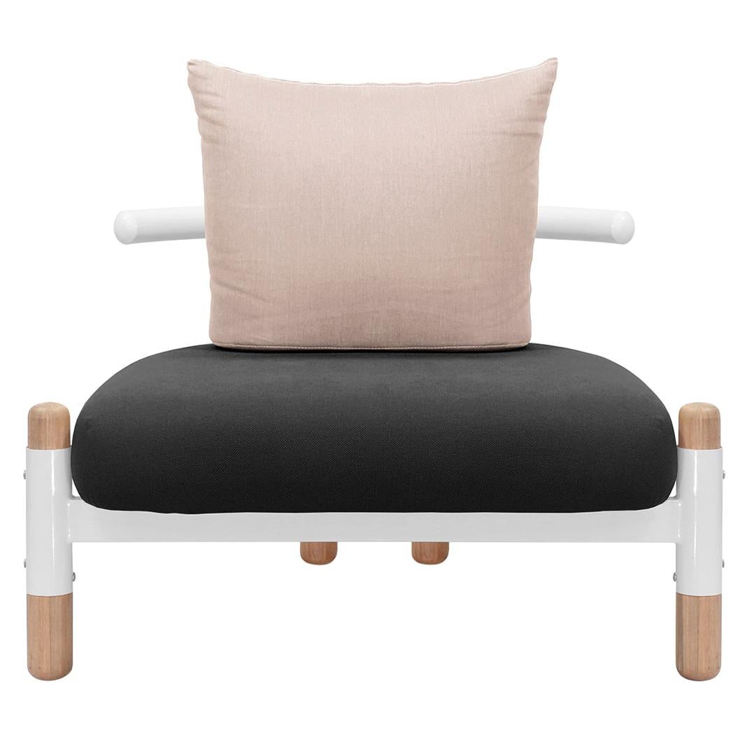 Black PK15 Single Seat Sofa, Carbon Steel Structure & Wood Legs by Paulo Kobylka