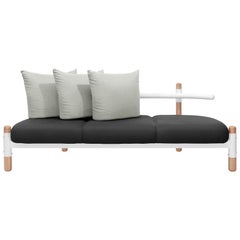 Black PK15 Three-Seat Sofa, Carbon Steel Structure & Wood Legs by Paulo Kobylka
