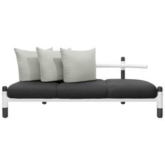 Black PK15 Three-Seat Sofa, Steel Structure and Ebonized Legs by Paulo Kobylka