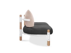 Black PK15 Two-Seat Sofa, Carbon Steel Structure and Wood Legs by Paulo Kobylka