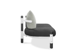 Black PK15 Two-Seat Sofa, Steel Structure & Ebonized Wood Legs by Paulo Kobylka