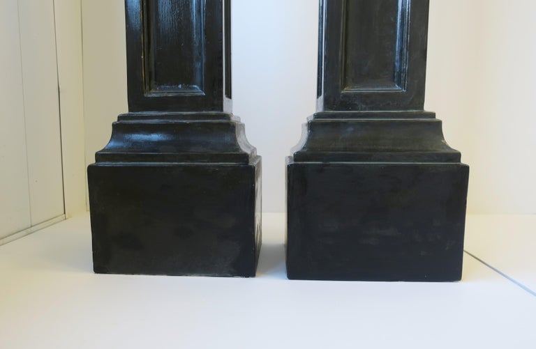 Black Column Pillar Pedestal Stands, Pair For Sale at 1stDibs black