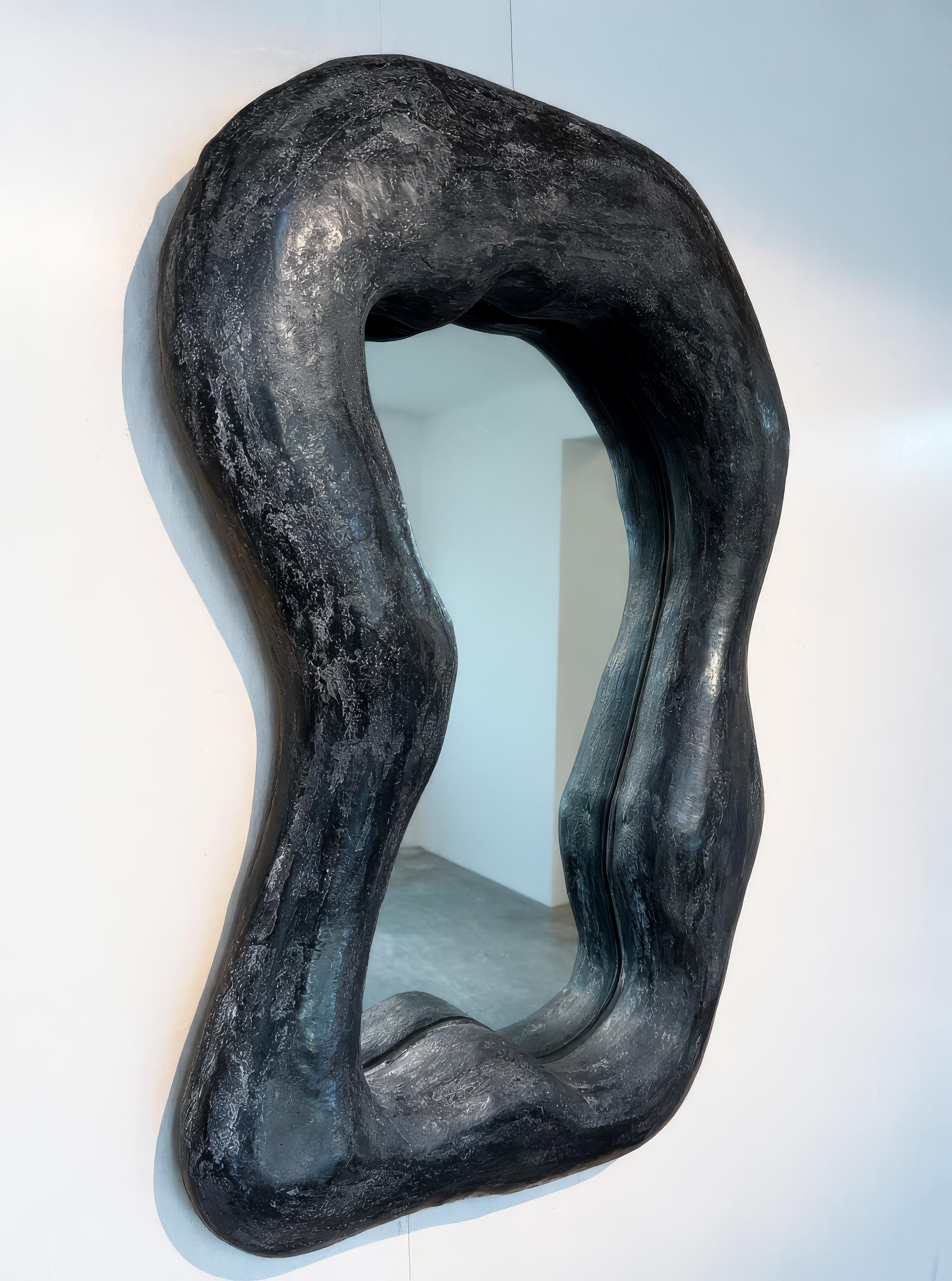 Fatto a mano Black Plaster mirror, by Alexey Krupinin 2025 in vendita