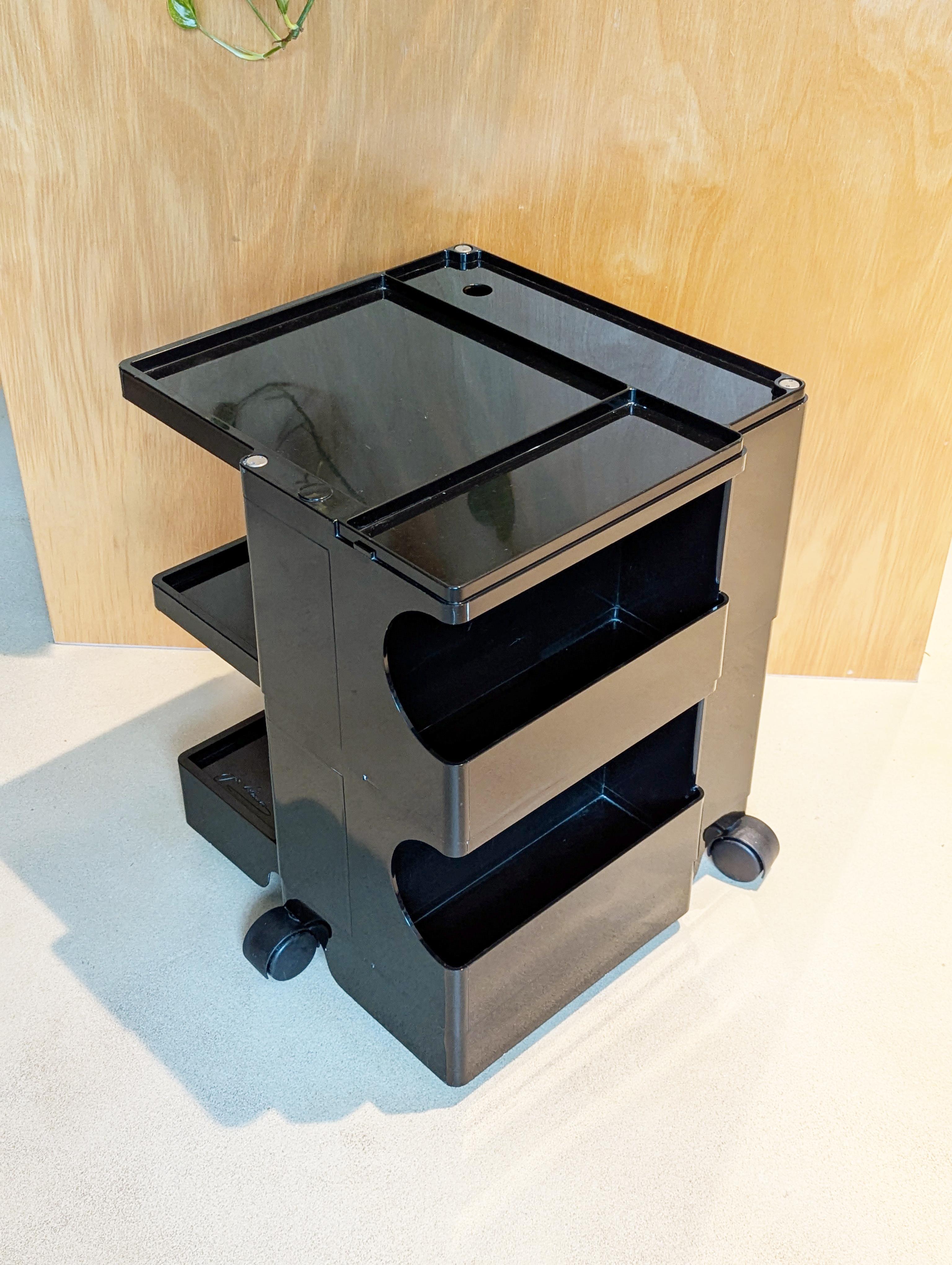 Black plastic & metal 70s Boby serving container by Joe Colombo for Bieffeplast For Sale 5