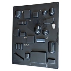 Black plastic & metal 70s container panel UTENSILO by Maurer Becker for Design M