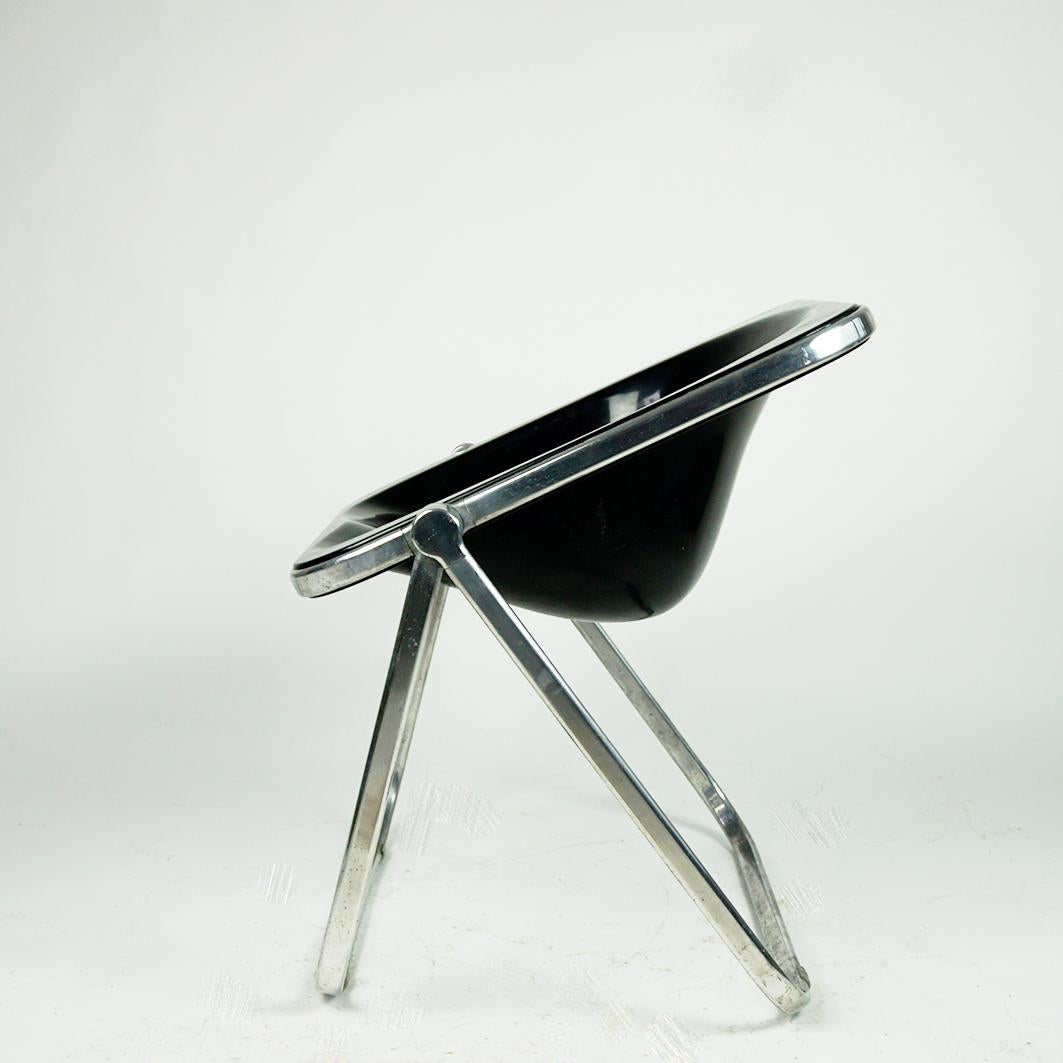 Black Plastic Plona Folding Chair by Giancarlo Piretti for Castelli Italy 3