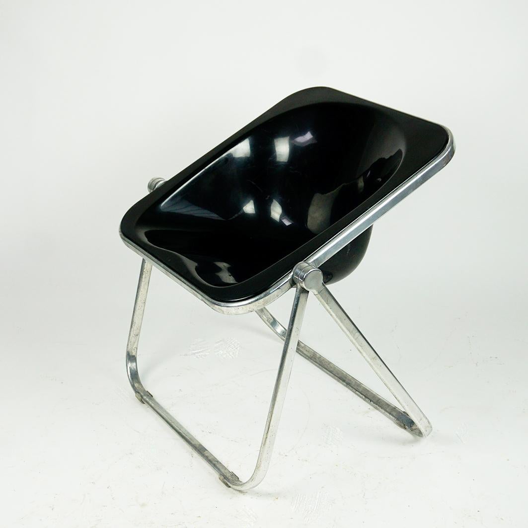 Black Plastic Plona Folding Chair by Giancarlo Piretti for Castelli Italy 4