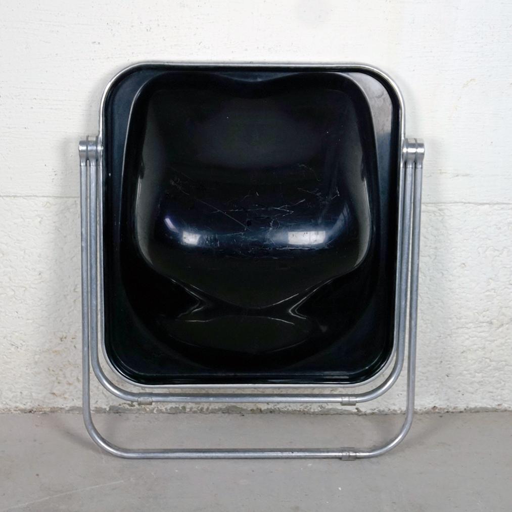 Black Plastic Plona Folding Chair by Giancarlo Piretti for Castelli Italy 7