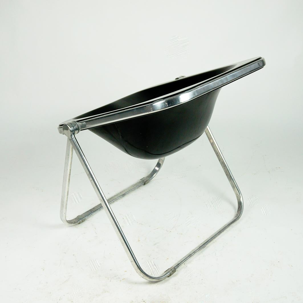 Black Plastic Plona Folding Chair by Giancarlo Piretti for Castelli Italy 2