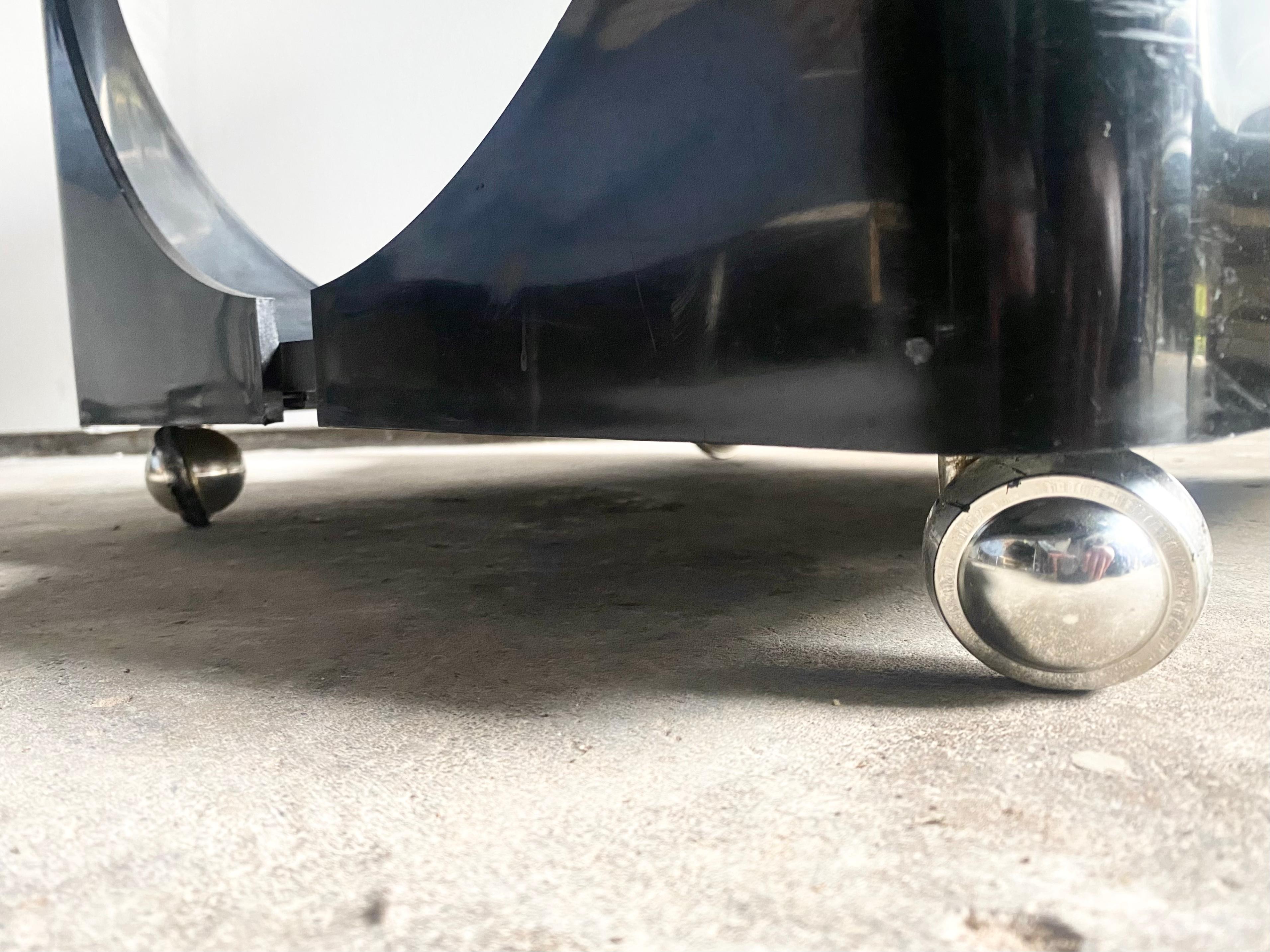 Black Plastic Space Age 1960s Cube Bar Cart 3