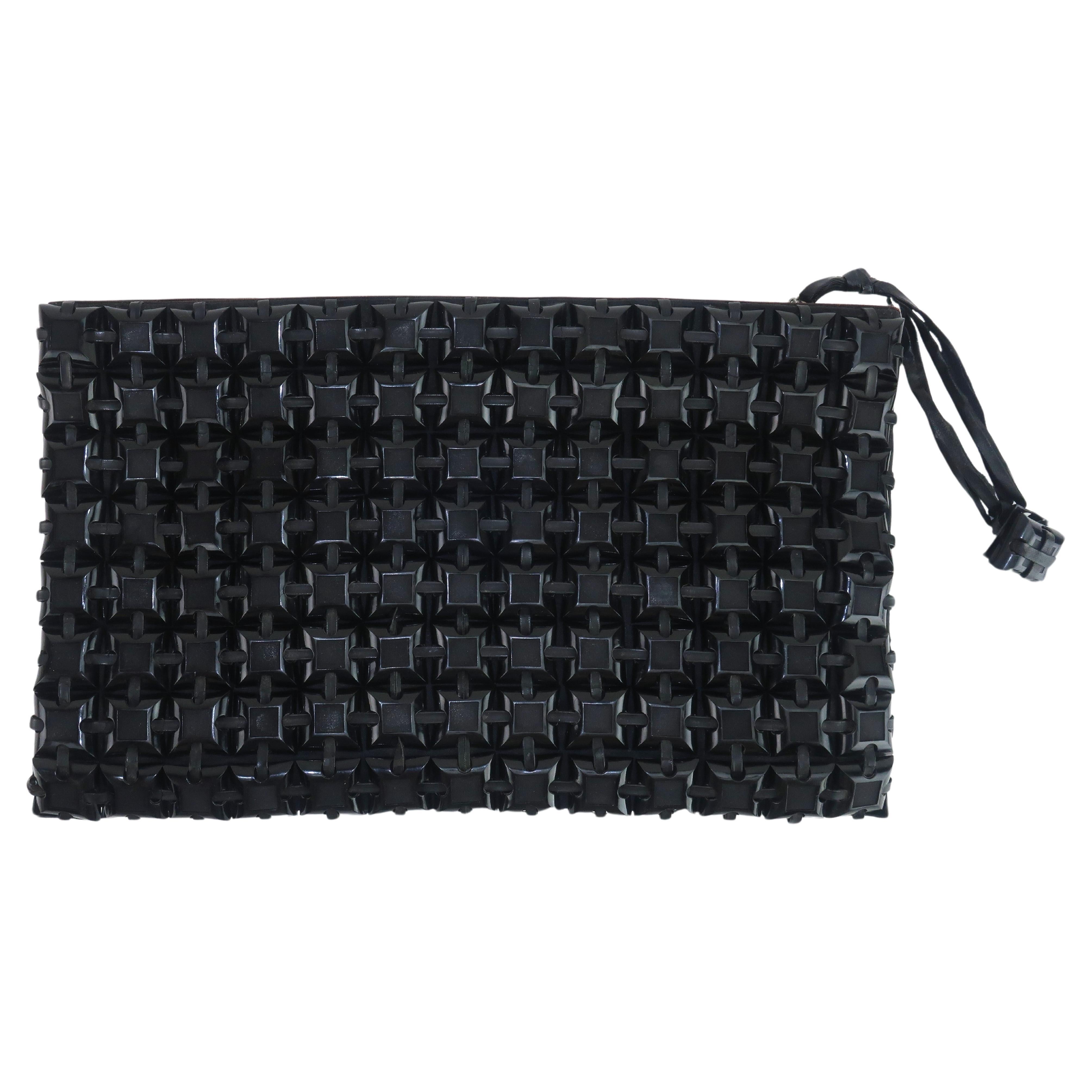 Black Plasticflex Mesh Clutch Handbag, 1940’s