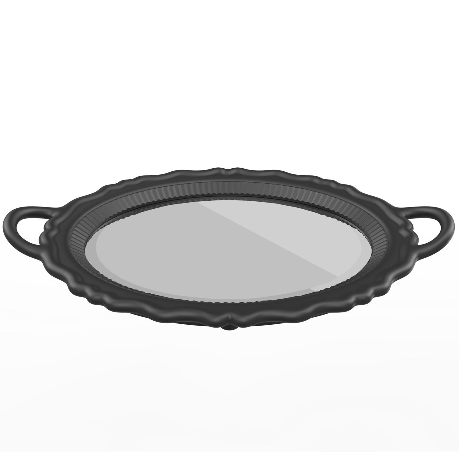 Contemporary Black Plateau Mirror, Designed by Studio Job, Made in Italy For Sale