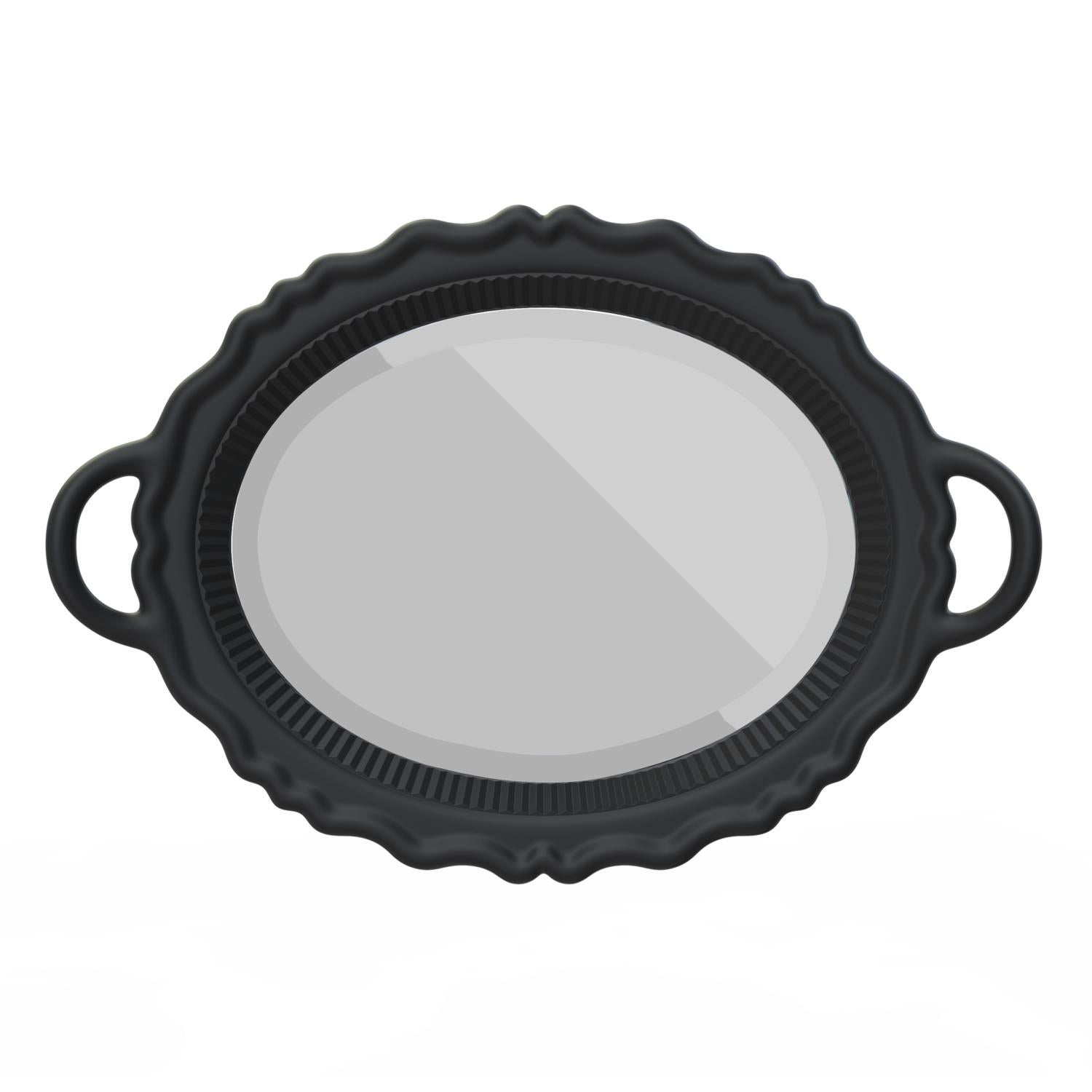 italien Miroir plat noir, conçu par Studio Job, fabriqué en Italie en vente