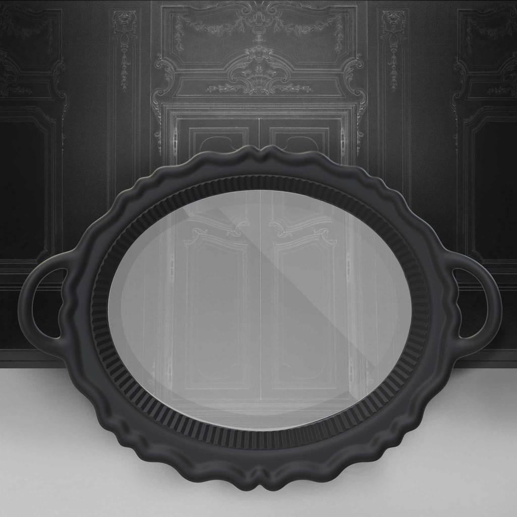 Schwarzer Plateauspiegel, entworfen von Studio Job, hergestellt in Italien im Zustand „Neu“ im Angebot in Beverly Hills, CA