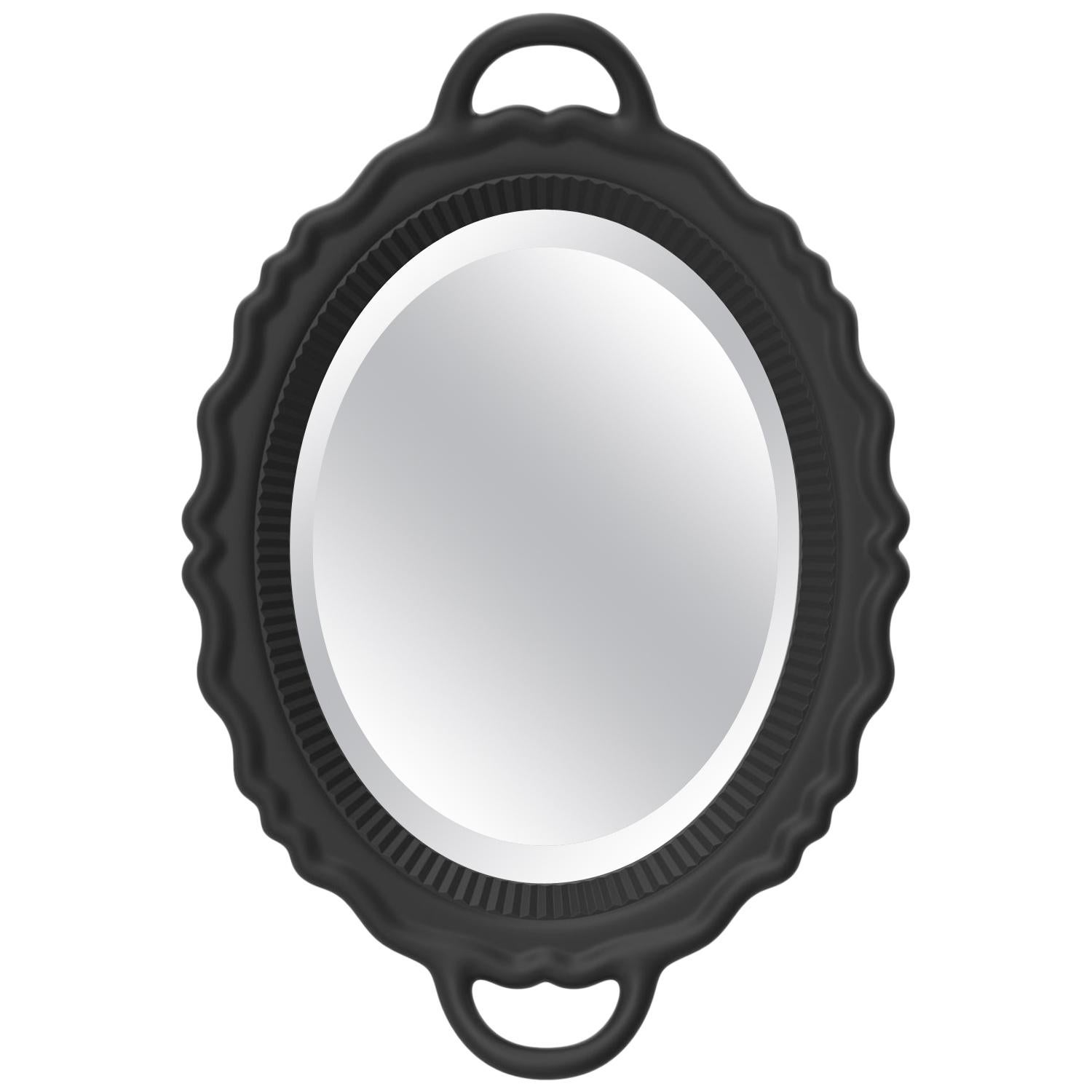 Miroir plat noir, conçu par Studio Job, fabriqué en Italie en vente