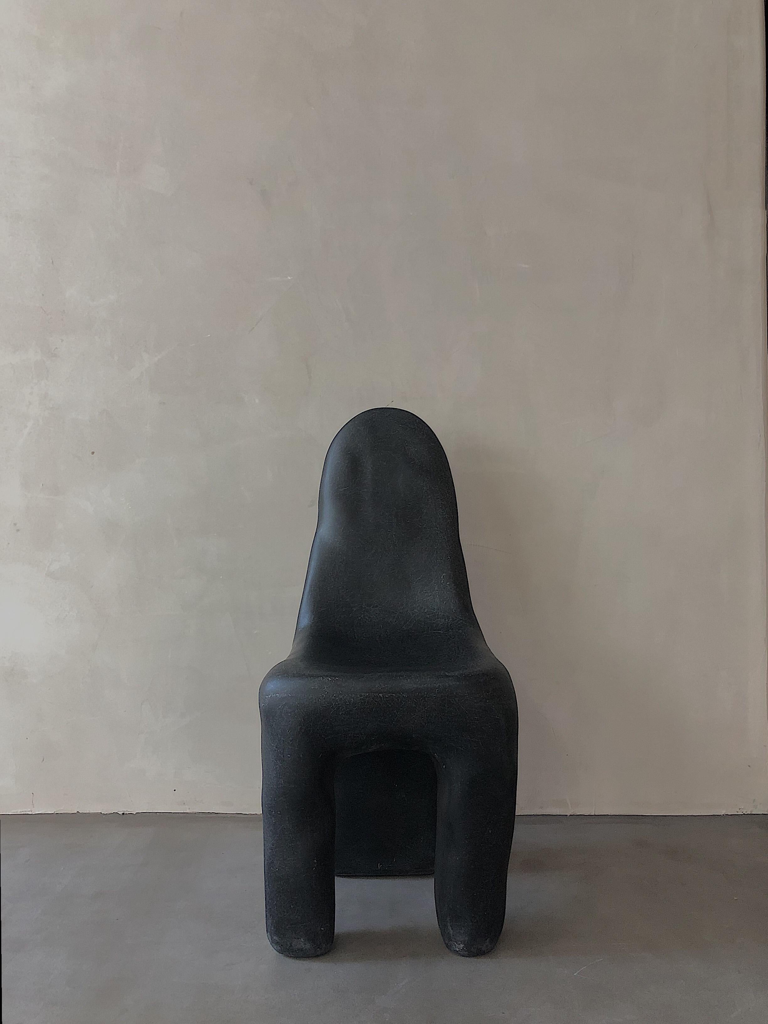 Black Playdough chair by Karstudio
Materials: FRP
Dimensions: 37 x 39 x 89 cm

Soft like cotton, with a strong contrast to the hard texture, the unique appearance is eye-catching no matter where it is placed.

Kar- is the root of Sanskrit