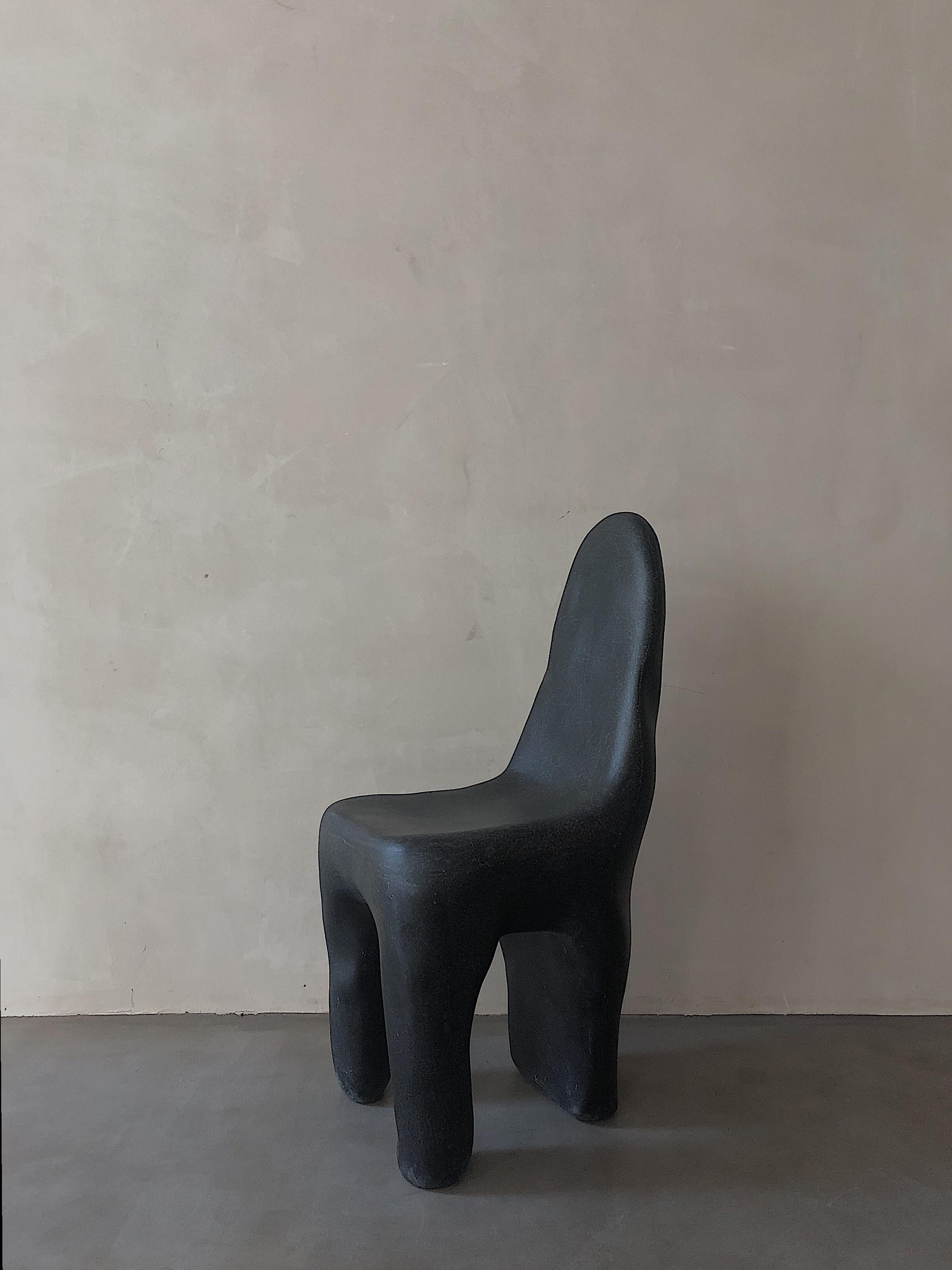 Chinese Black Playdough Chair by kar For Sale