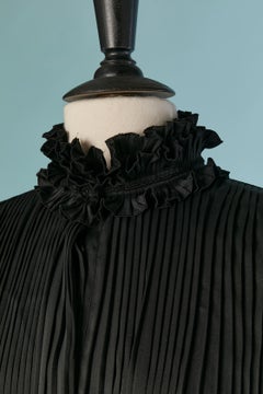 Black pleated cocktail dress with ruffles ALEXANDRE VAUTHIER