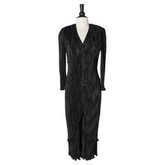 Black pleated dress and skirt ensemble with black beads JUDY HORNBY Couture Black pleated dress and skirt ensemble with black beads JUDY HORNBY Couture