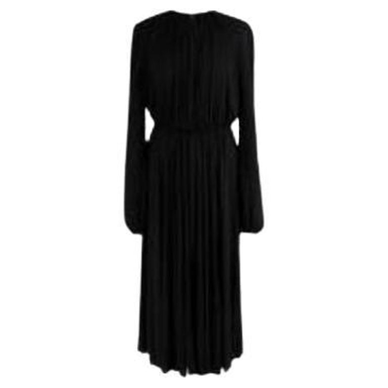 Black Pleated High Neck Dress For Sale at 1stDibs