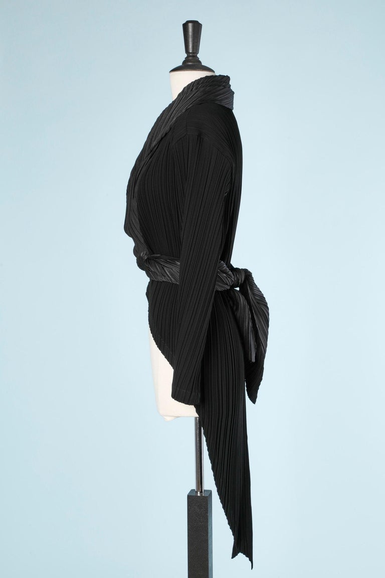 Black Pleated magtail jacket Issey Miyake For Sale at 1stDibs