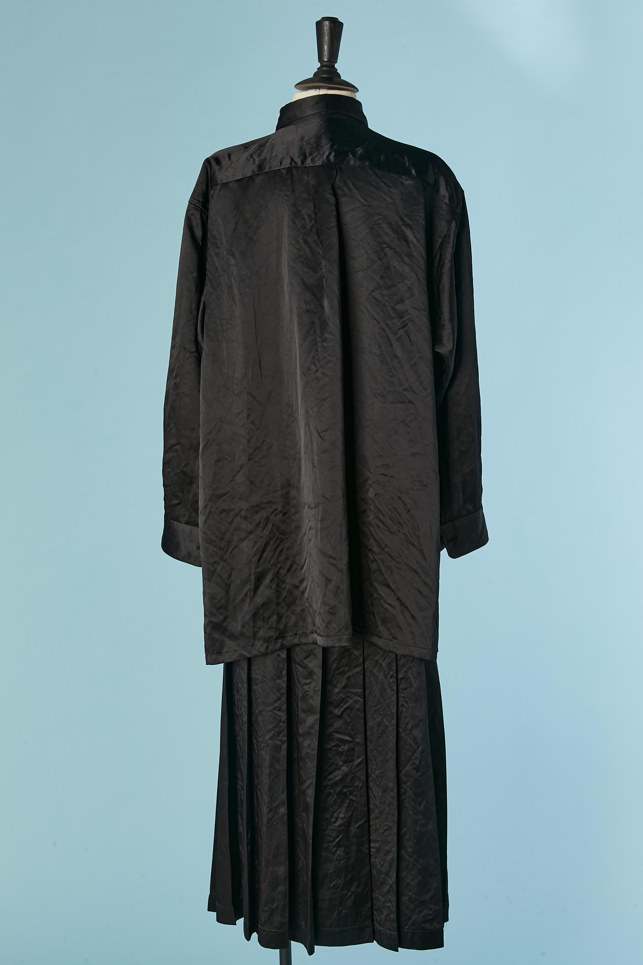 Nero Ensemble di camicia e gonna plissettata nera Comme des Garçons in vendita