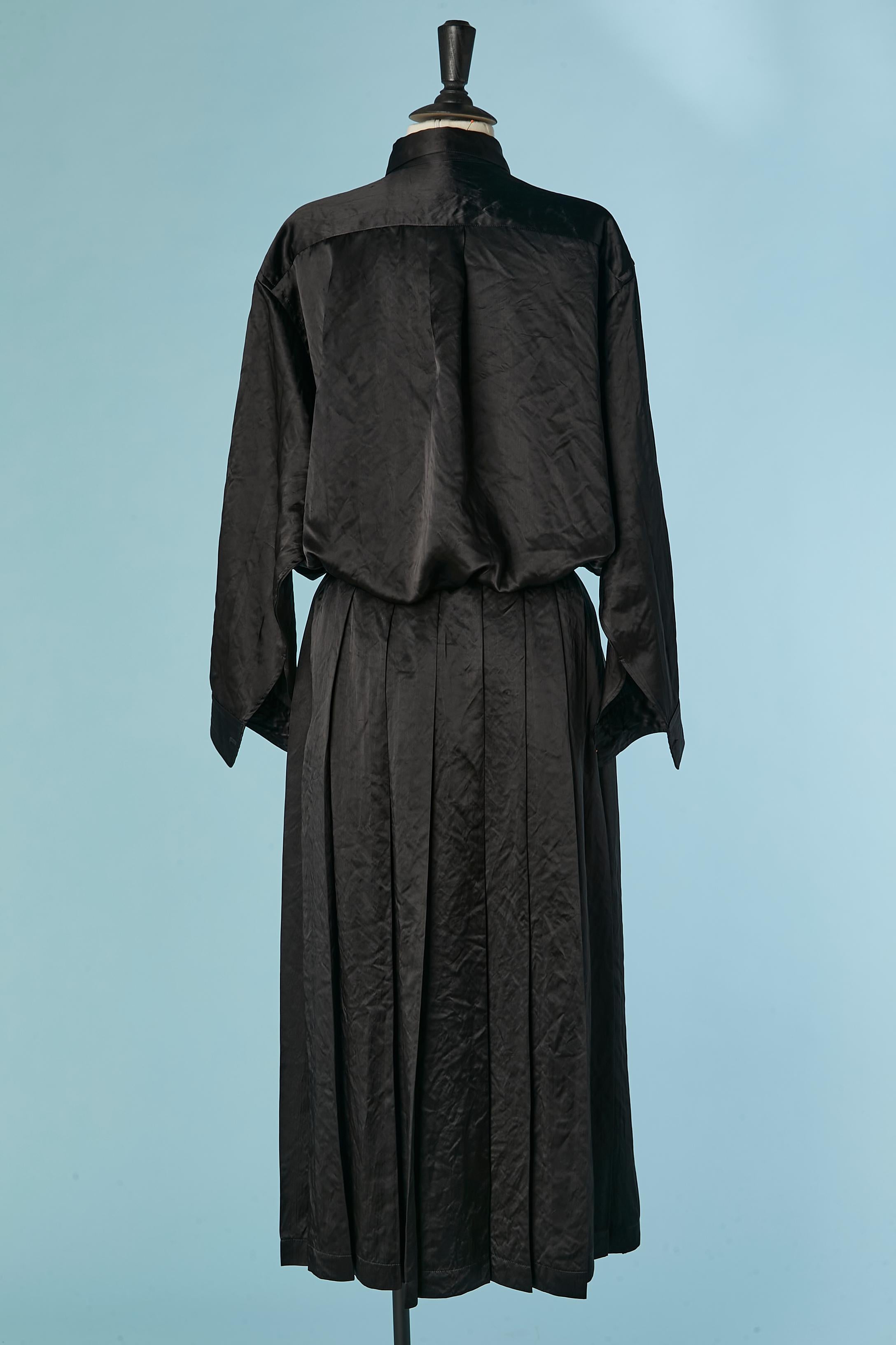 Ensemble di camicia e gonna plissettata nera Comme des Garçons in vendita 3