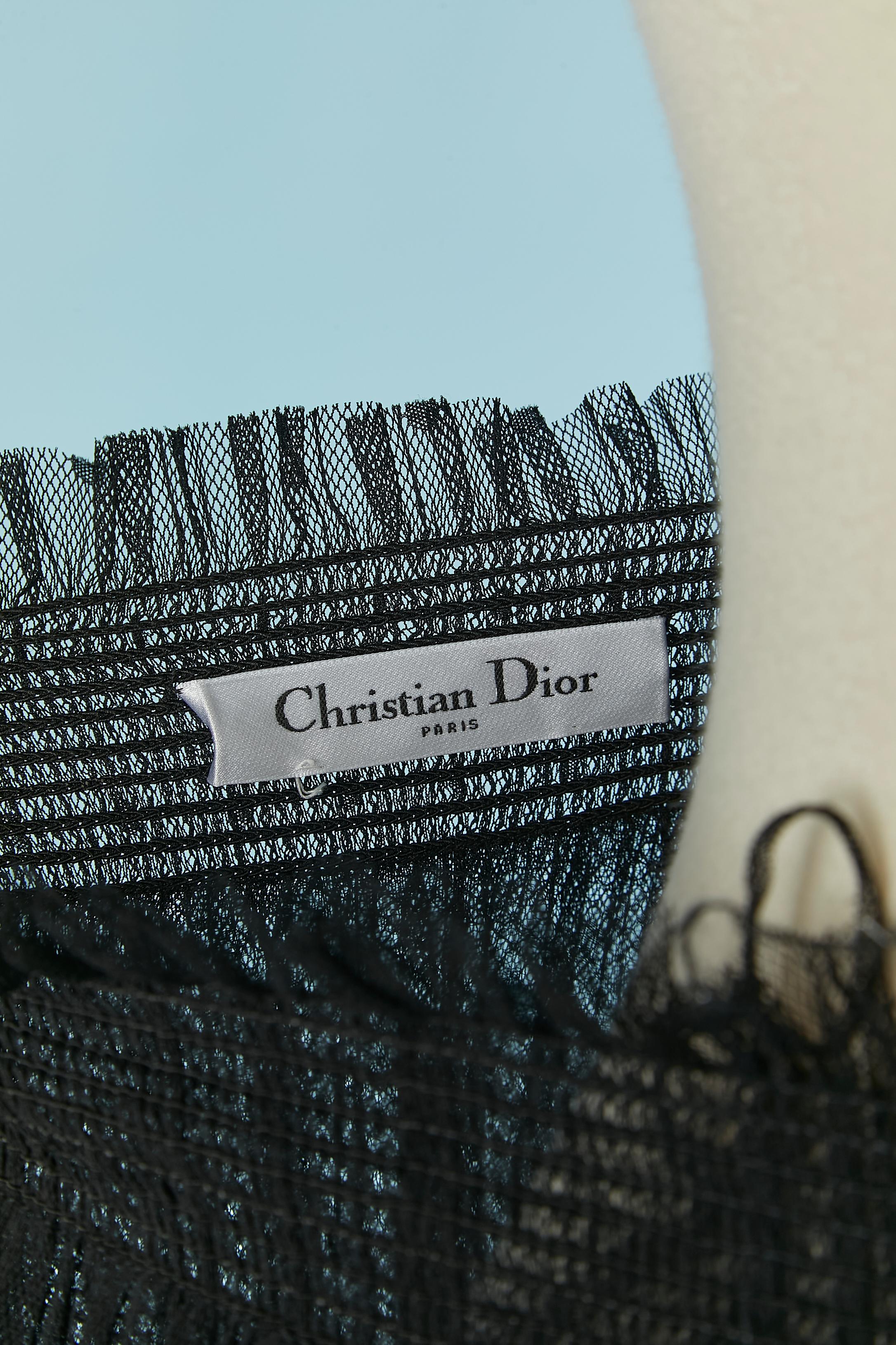 Black plumetis tulle and lace ruffle skirt CHRISTIAN DIOR For Sale 5