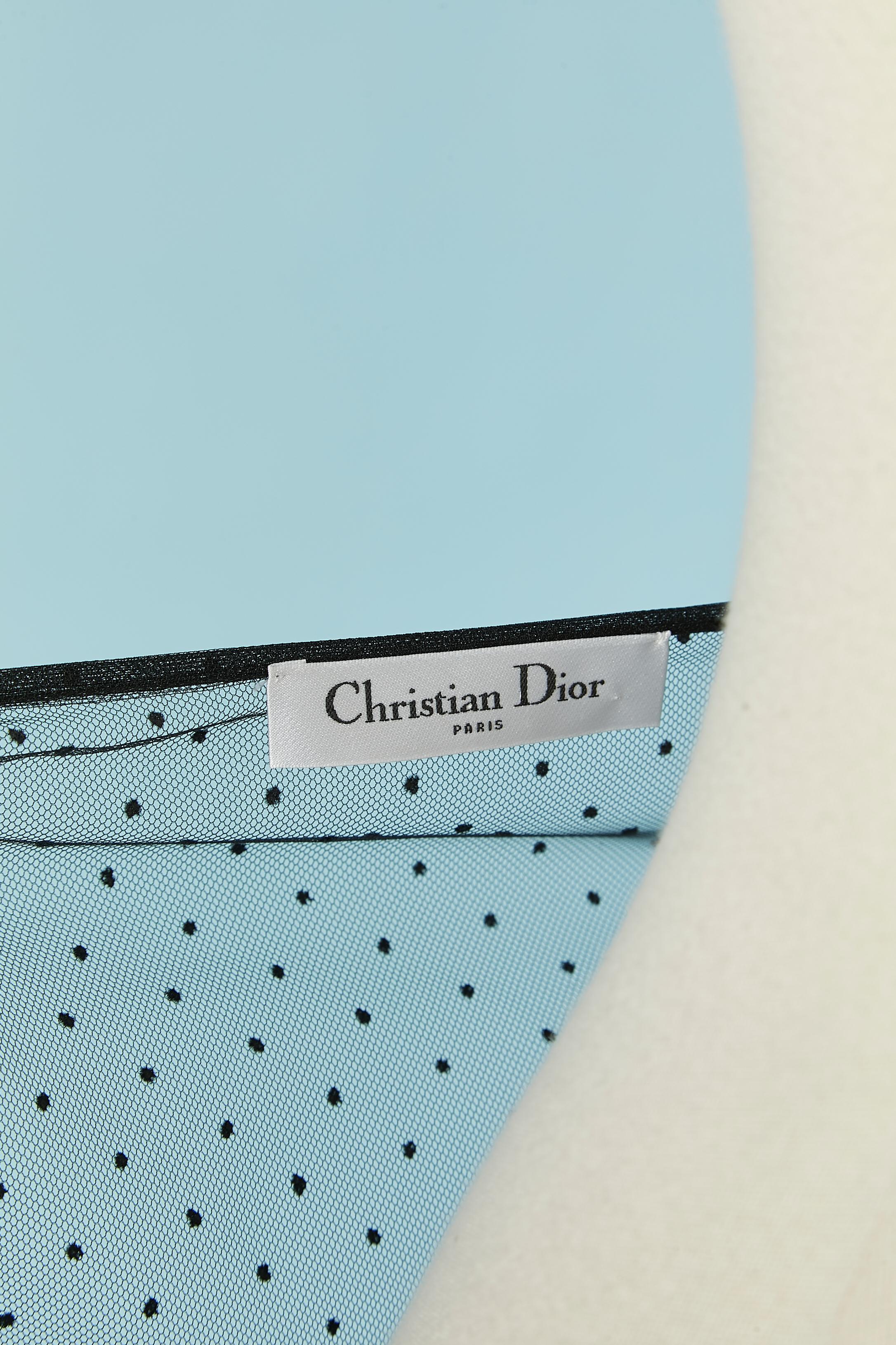Falda transparente de tul plumetis negro drapeada en el lateral CHRISTIAN DIOR en venta 1
