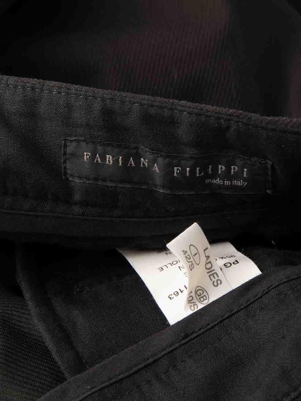Women's Fabiana Filippi Black Pocket Chain Detail Tapered Trousers Size M For Sale