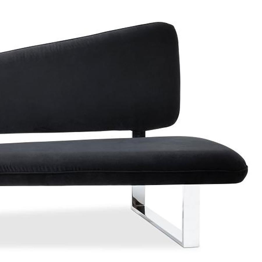 Black Point Sofa with Black Velvet In New Condition In Paris, FR