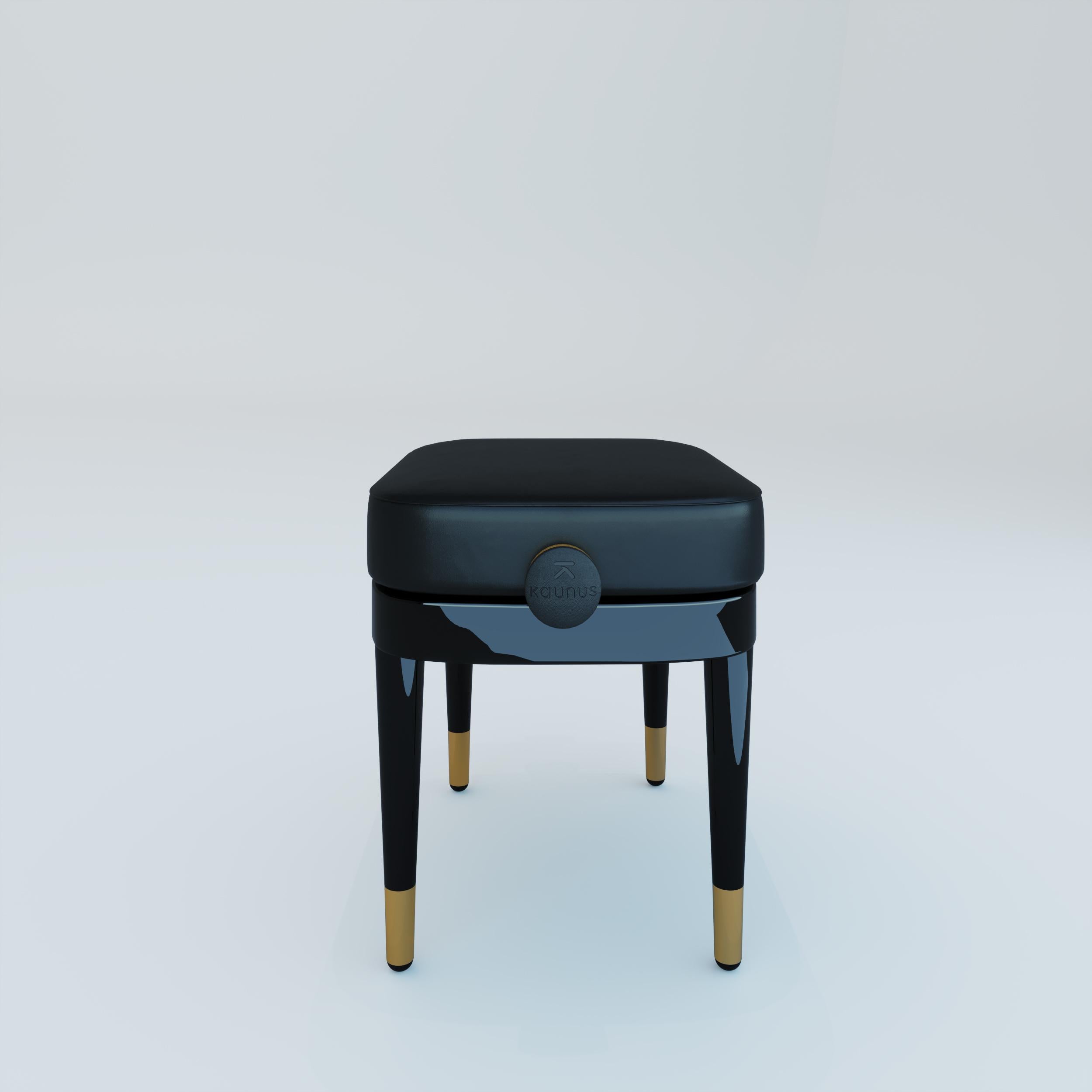 Espagnol Banc de piano réglable noir poli en vente