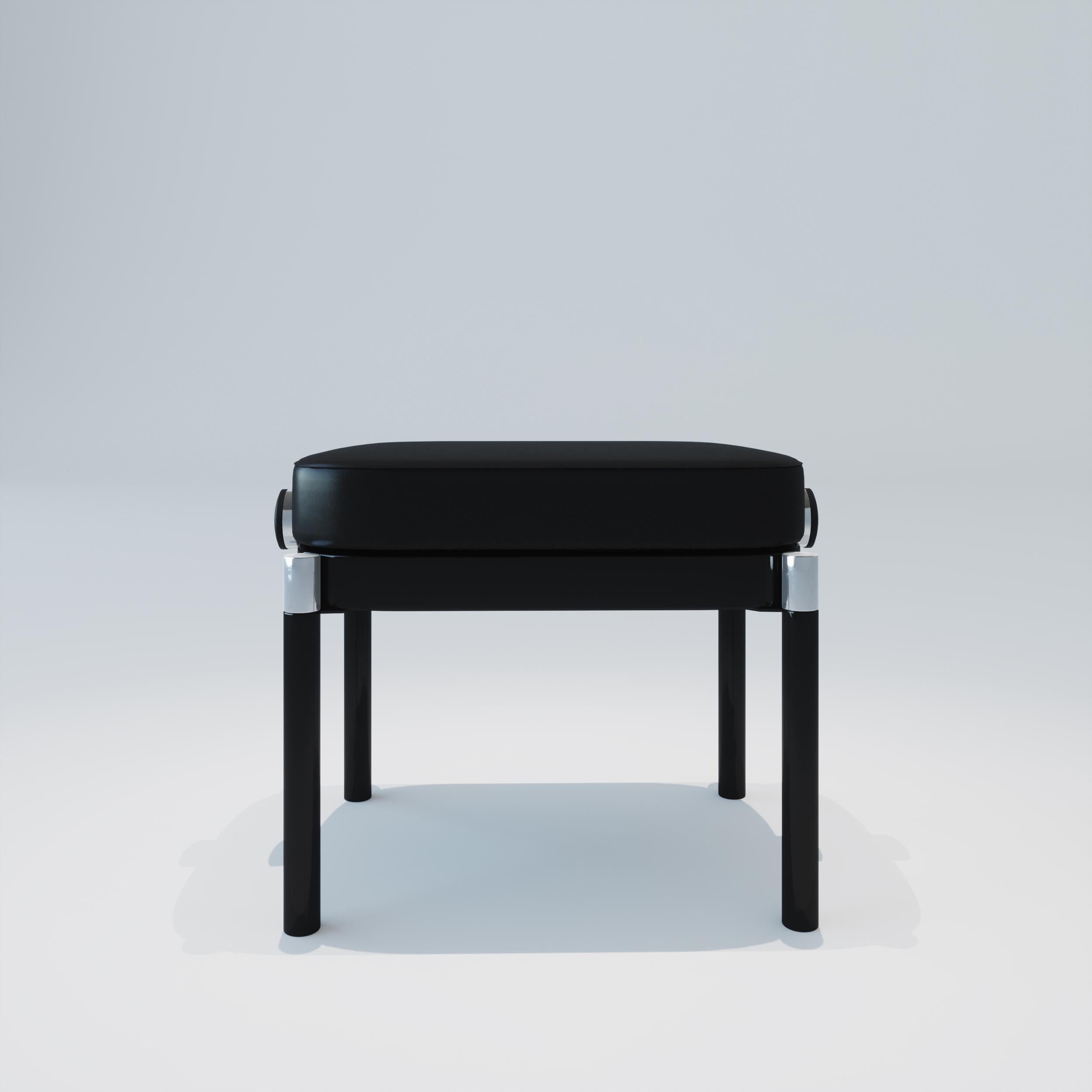 XXIe siècle et contemporain Banc de piano réglable noir poli en vente