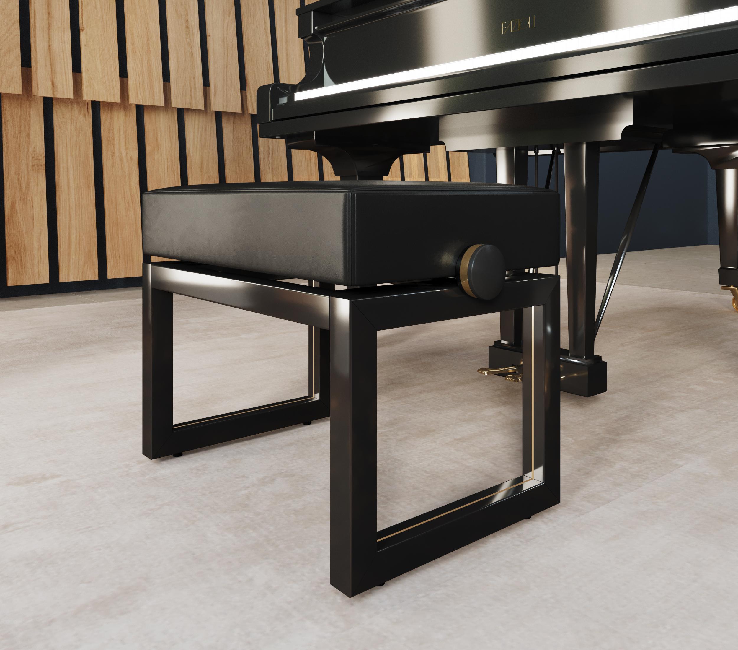 XXIe siècle et contemporain Banc de piano réglable noir poli en vente