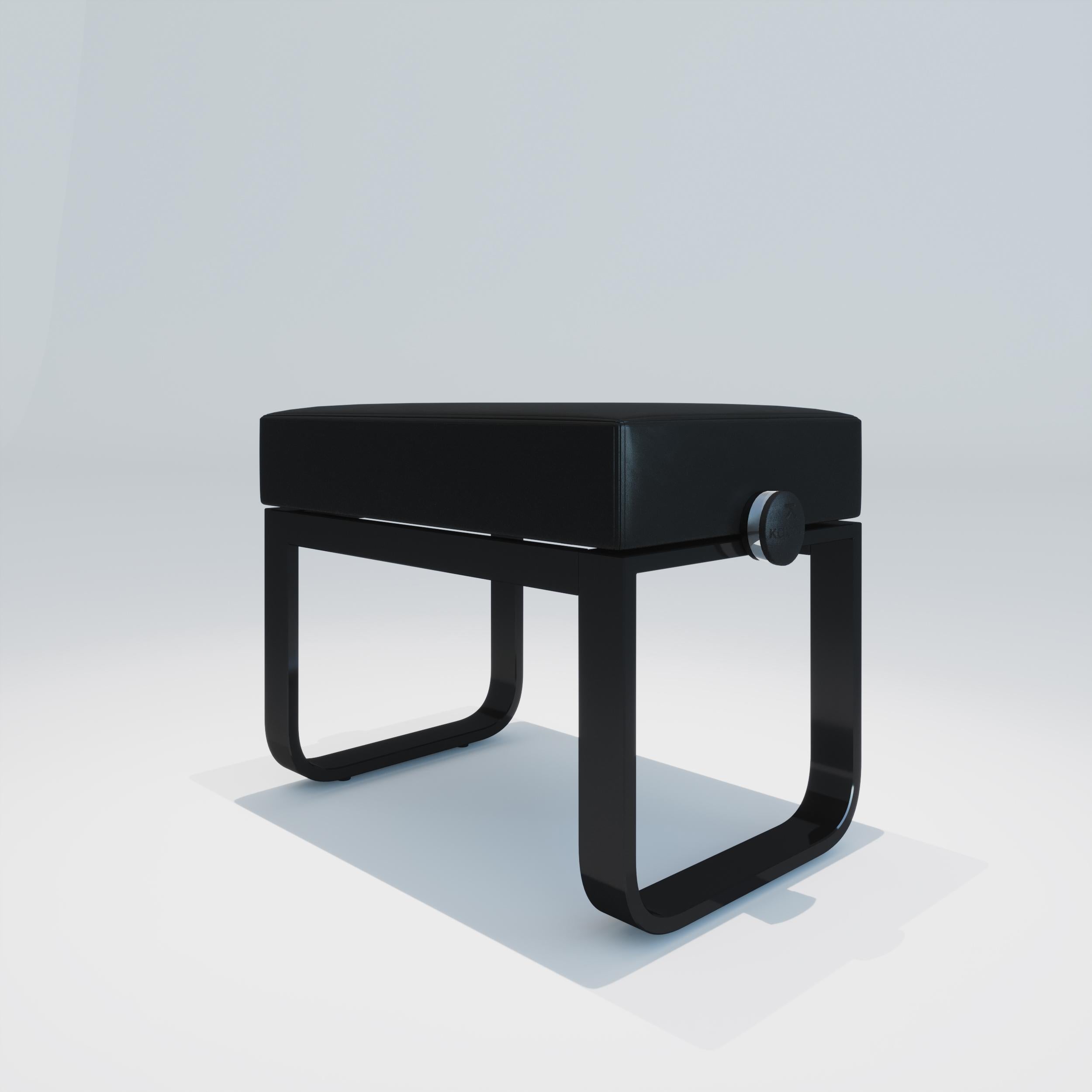 XXIe siècle et contemporain Banc de piano réglable noir poli en vente