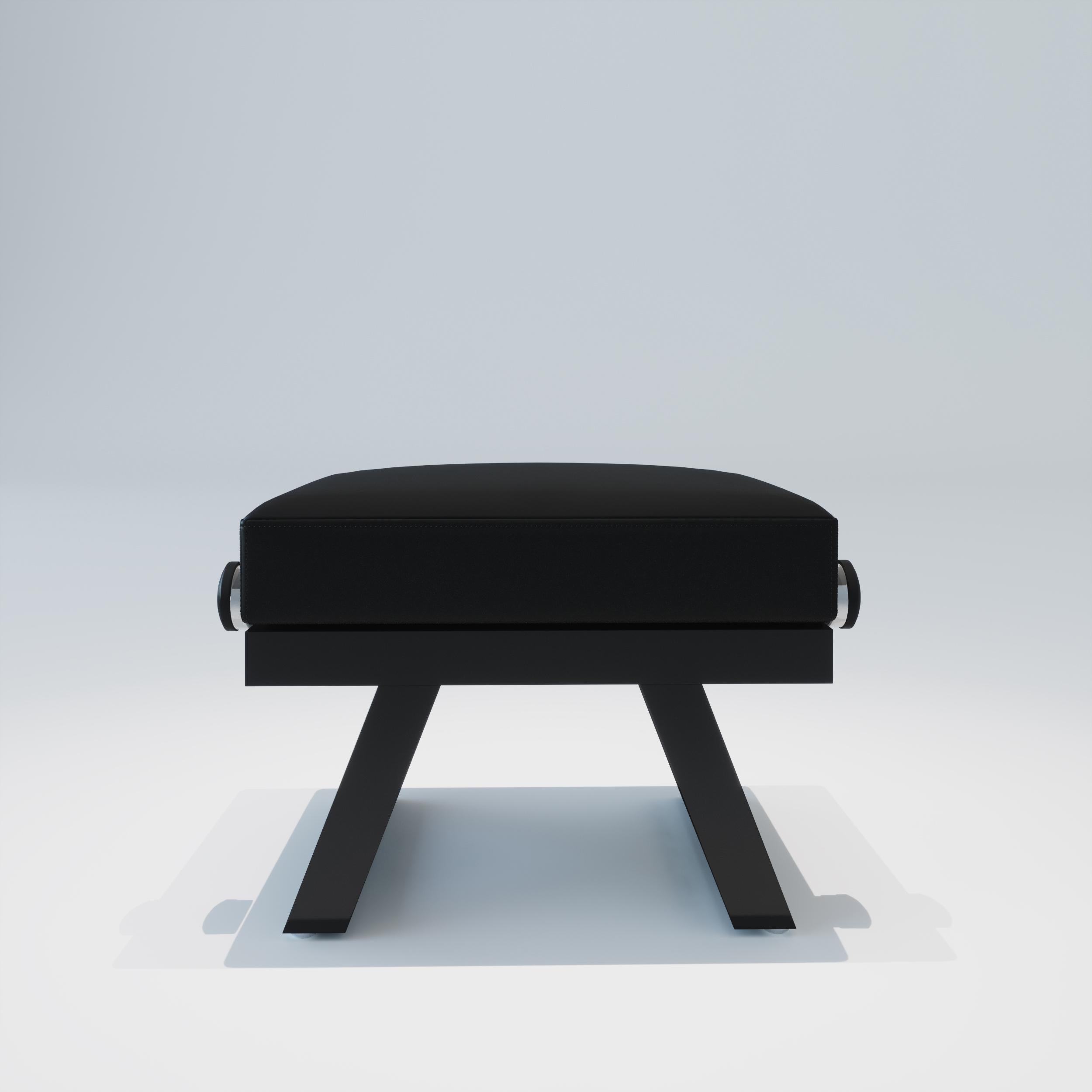 Steel Black polished adjustable piano bench For Sale