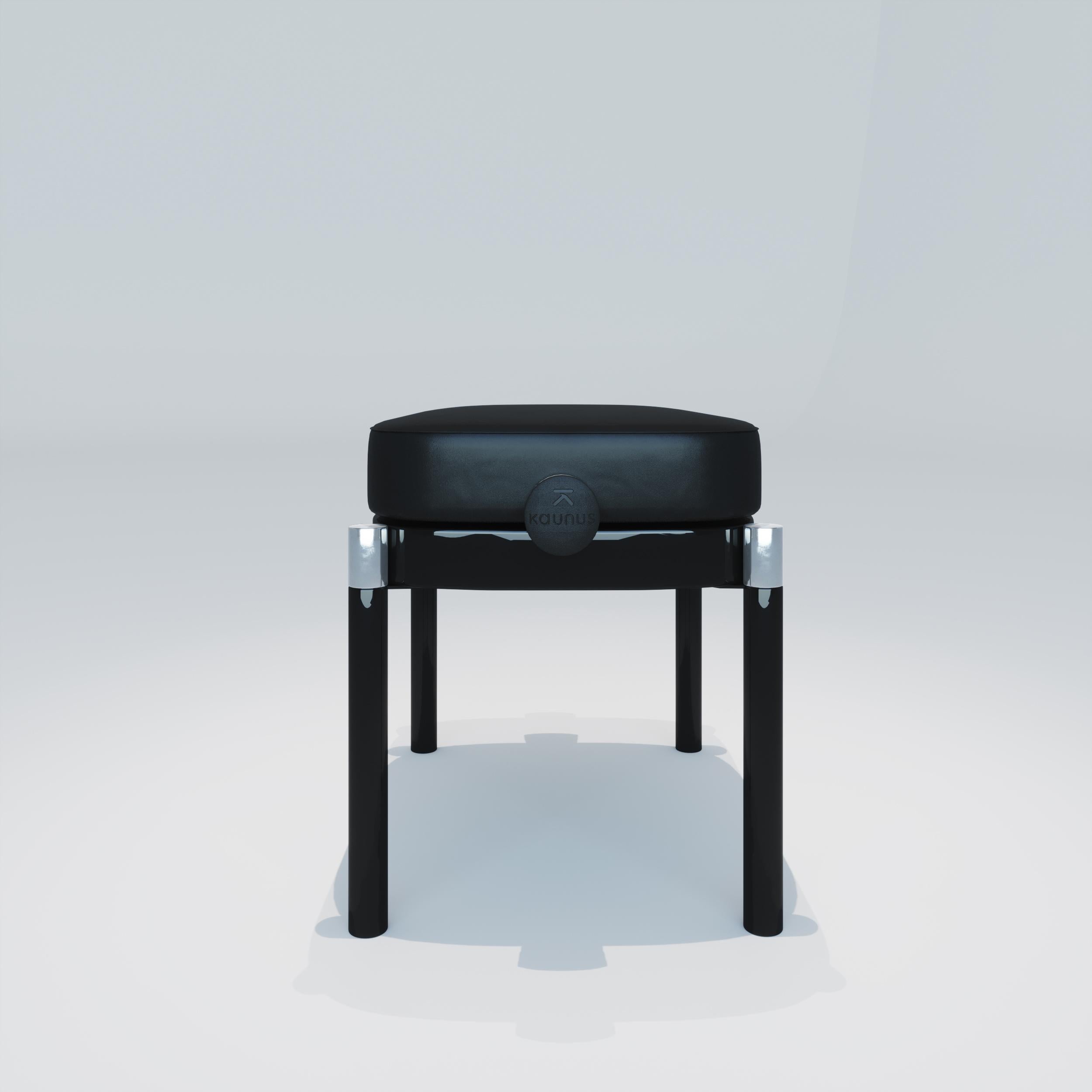 Acier Banc de piano réglable noir poli en vente