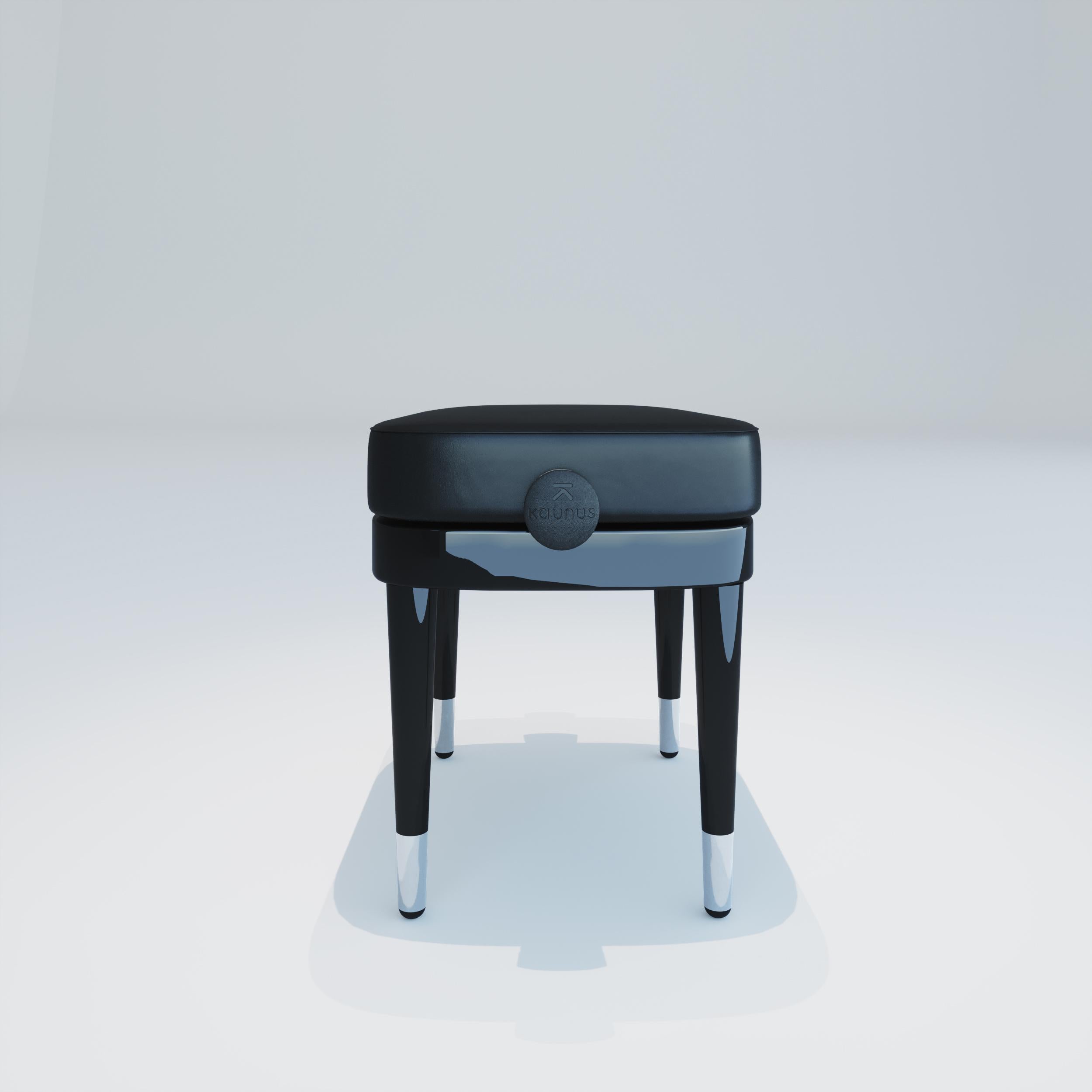 Acier Banc de piano réglable noir poli en vente