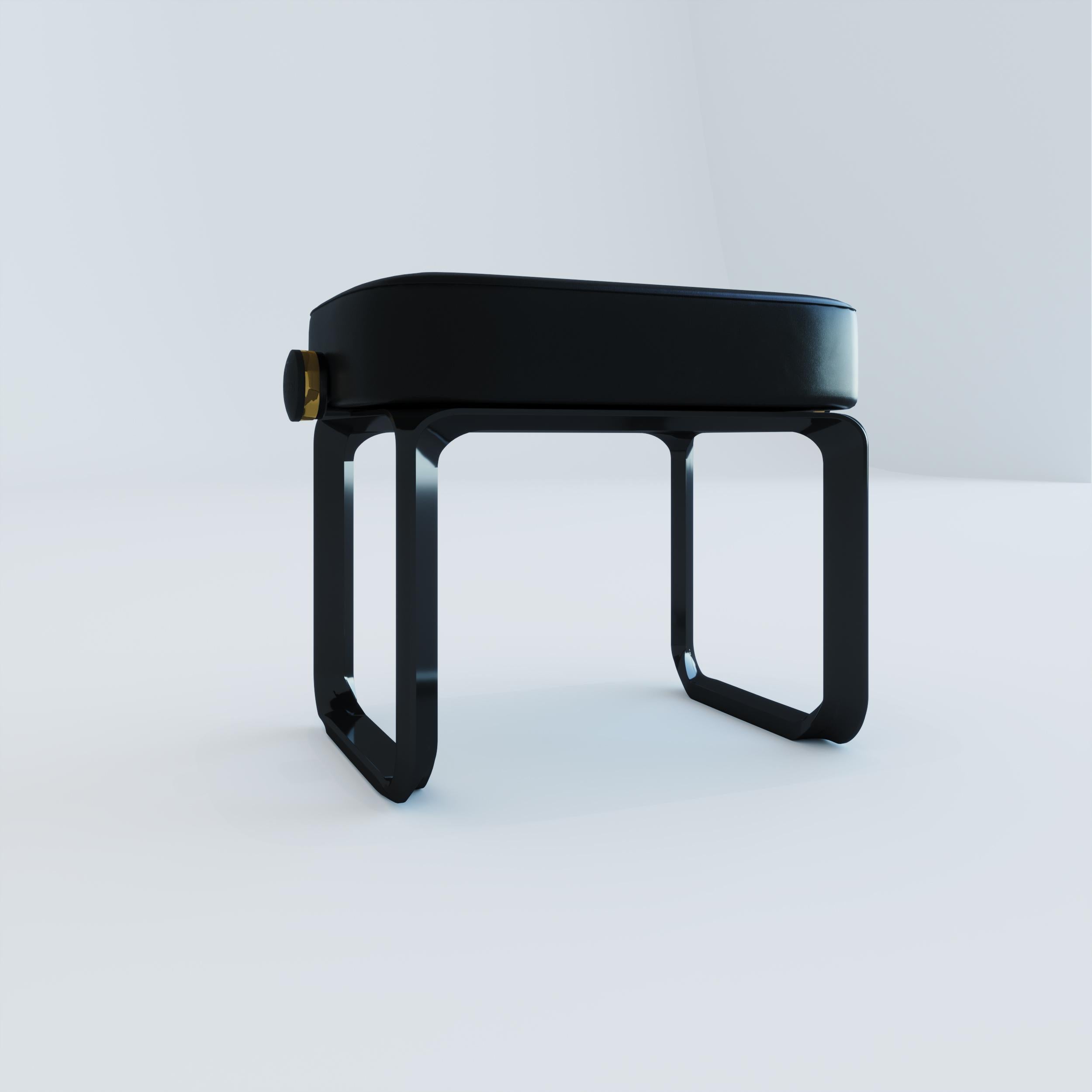 Acier Banc de piano réglable noir poli en vente