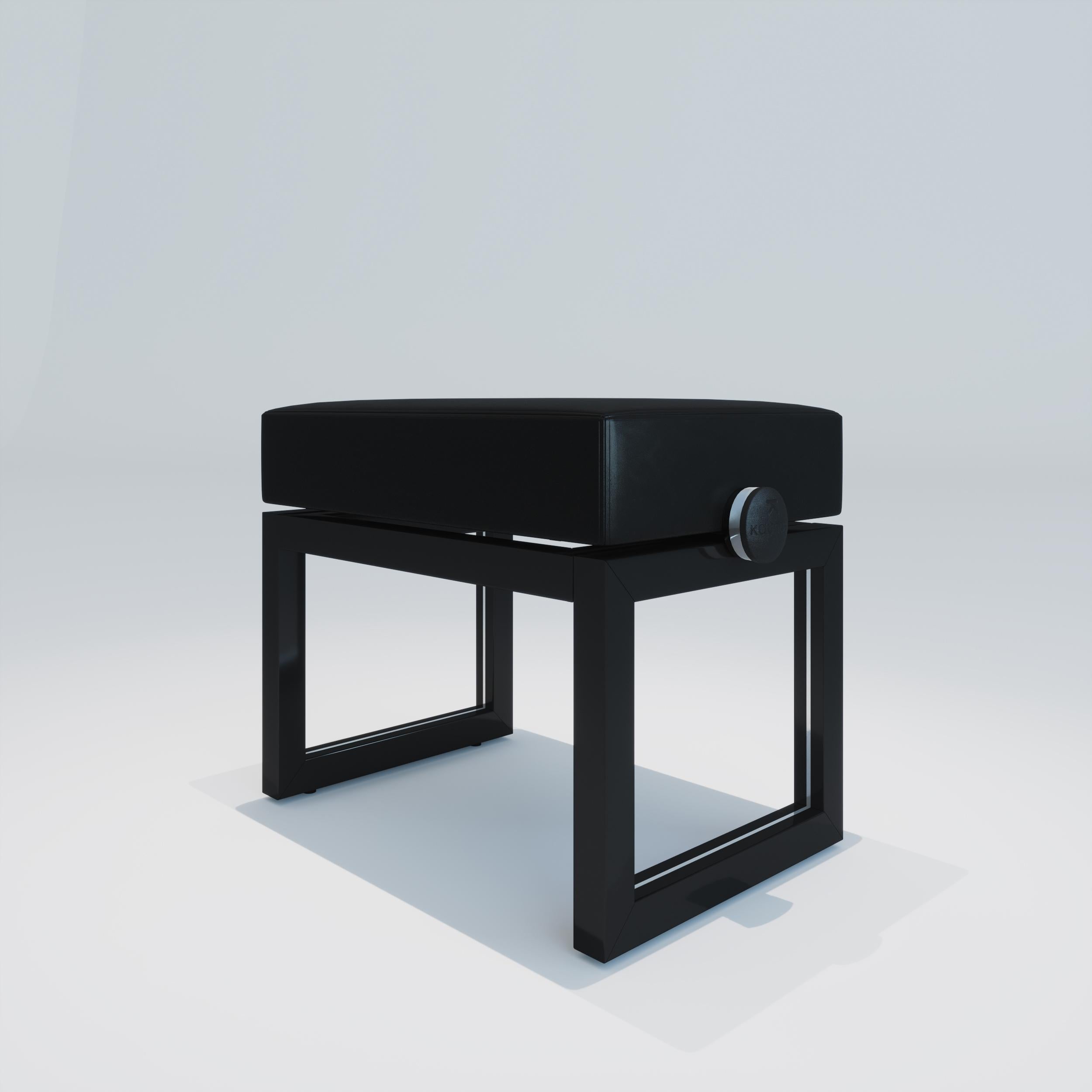 Acier Banc de piano réglable noir poli en vente