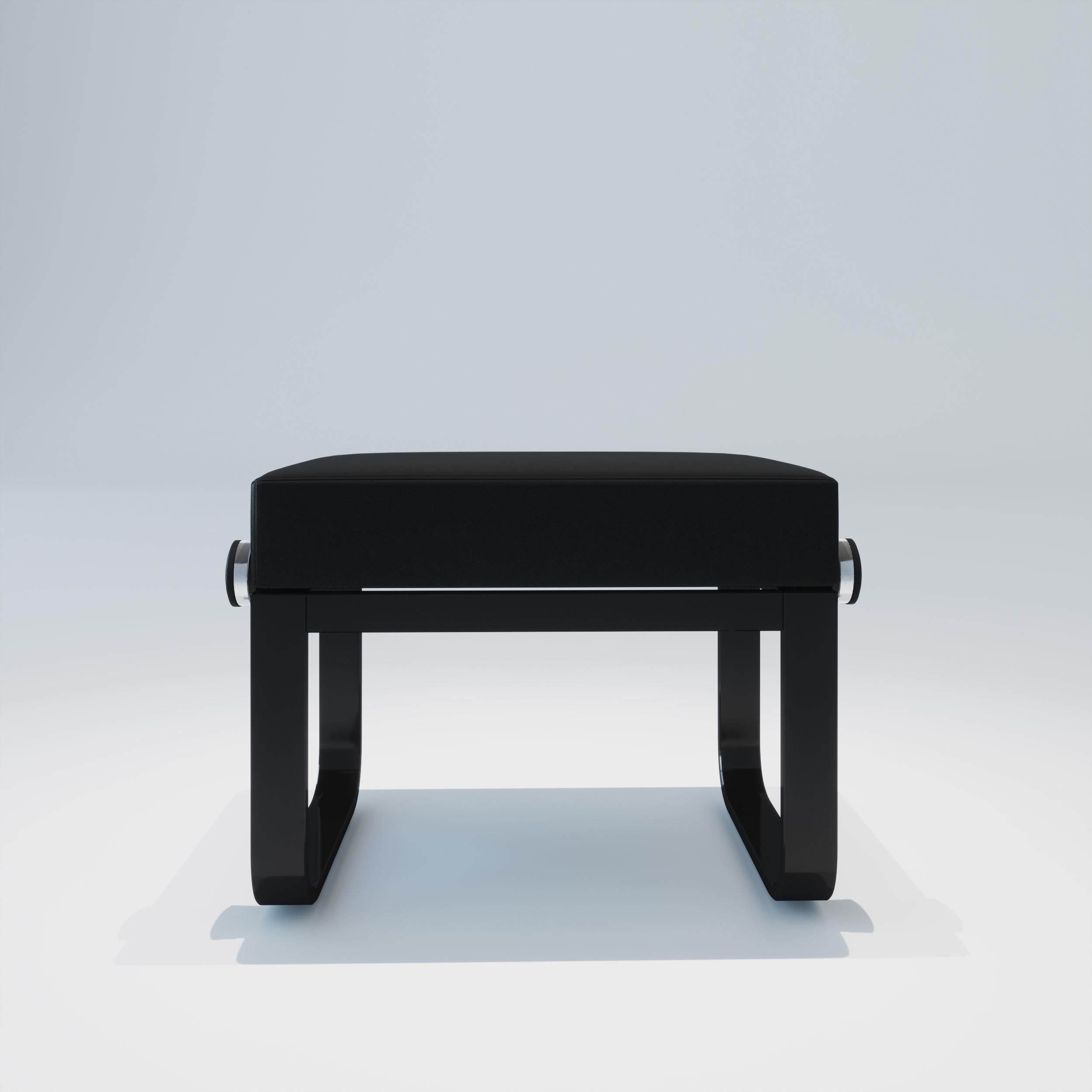 Acier Banc de piano réglable noir poli en vente