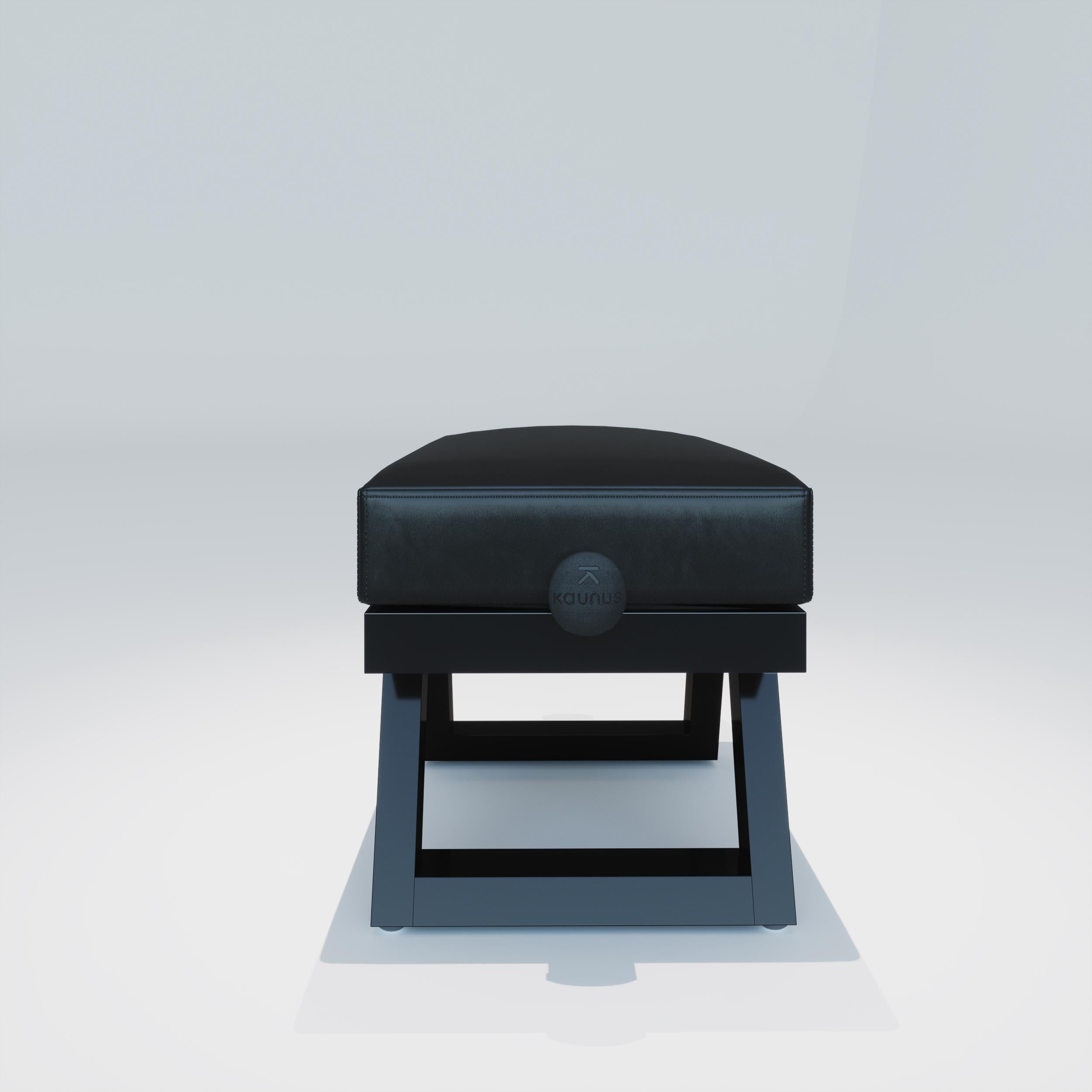 Black polished adjustable piano bench For Sale 1