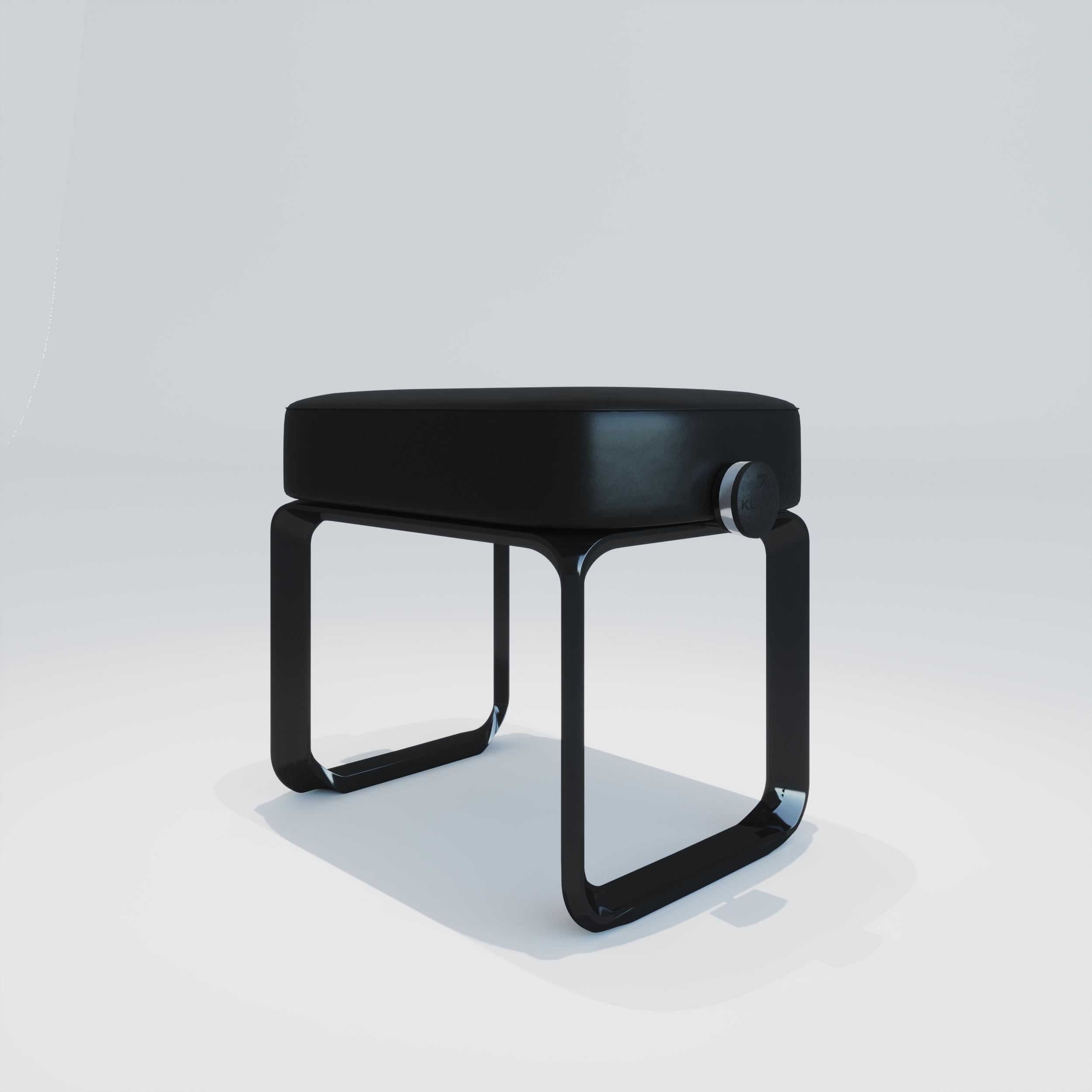Banc de piano réglable noir poli en vente 1
