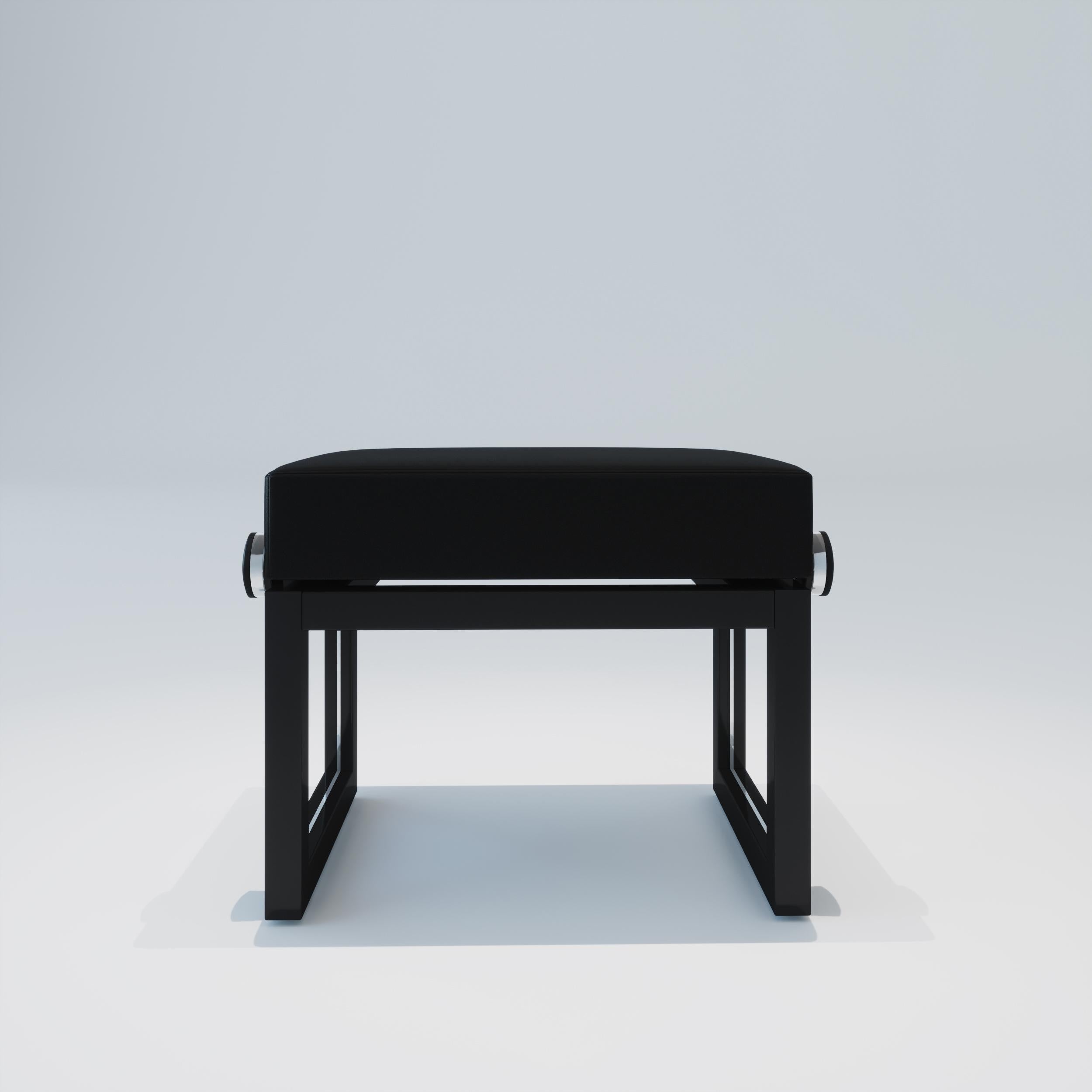 Banc de piano réglable noir poli en vente 1