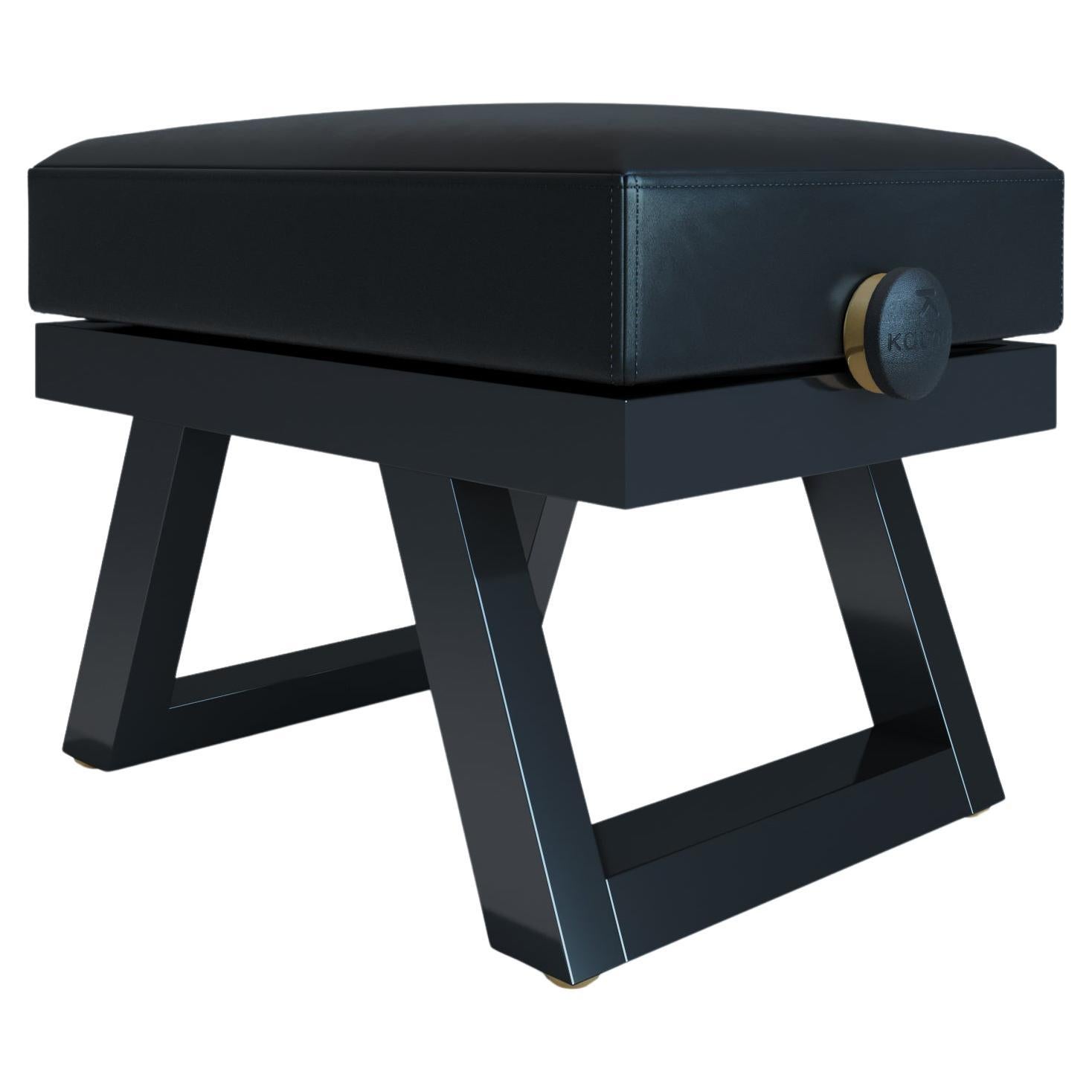 Black polished adjustable piano bench