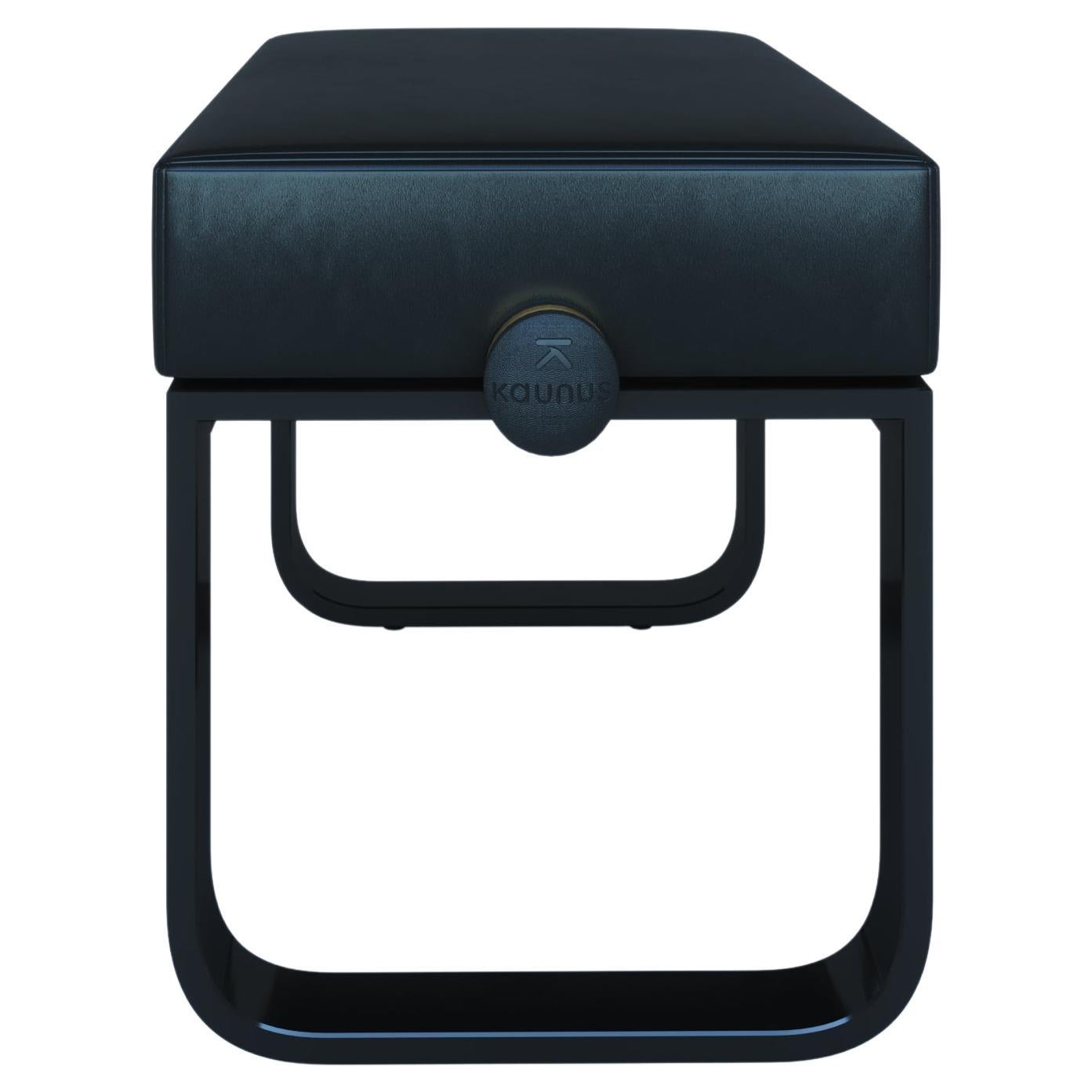 Black polished adjustable piano bench