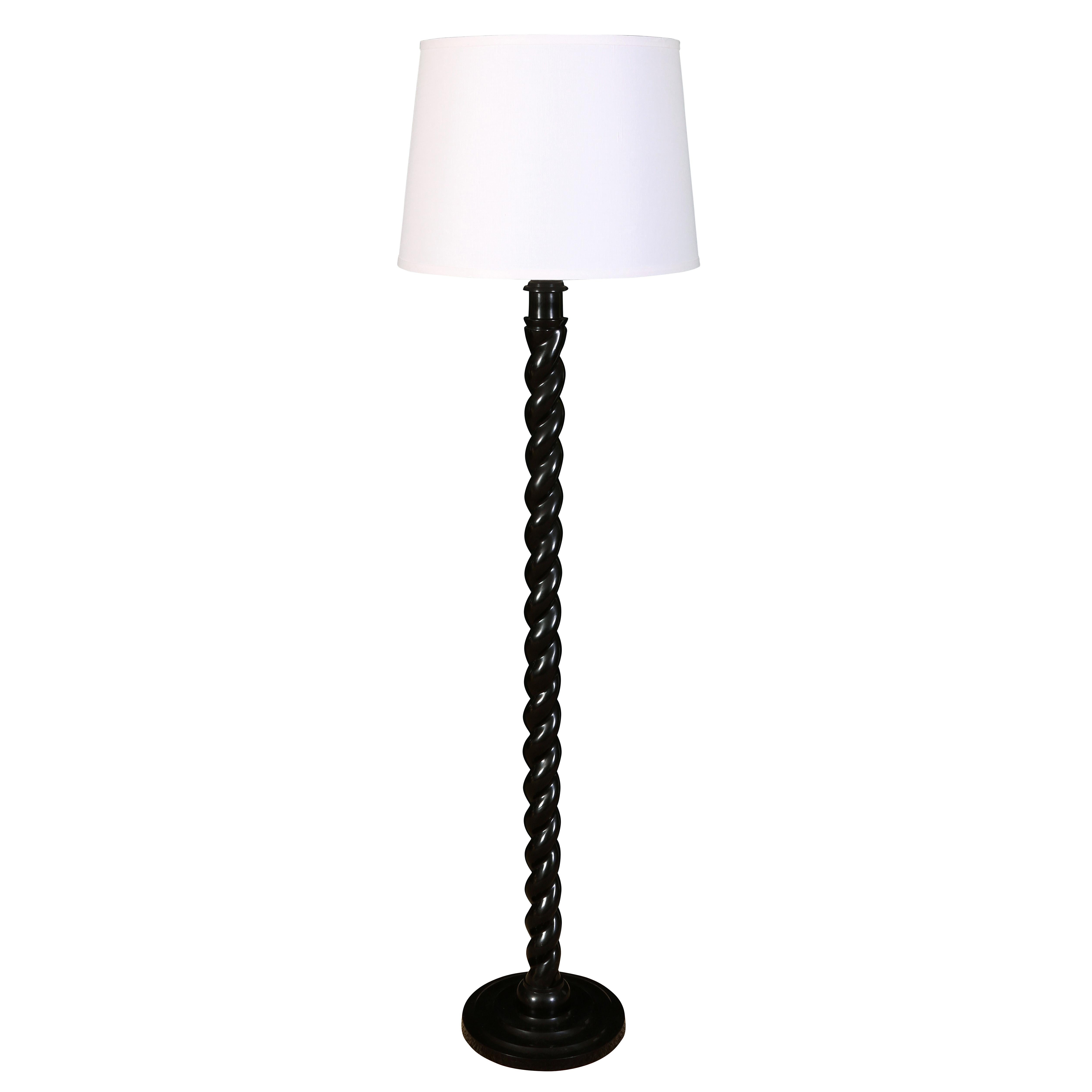 Other Black Polished Twist Floor Lamp For Sale