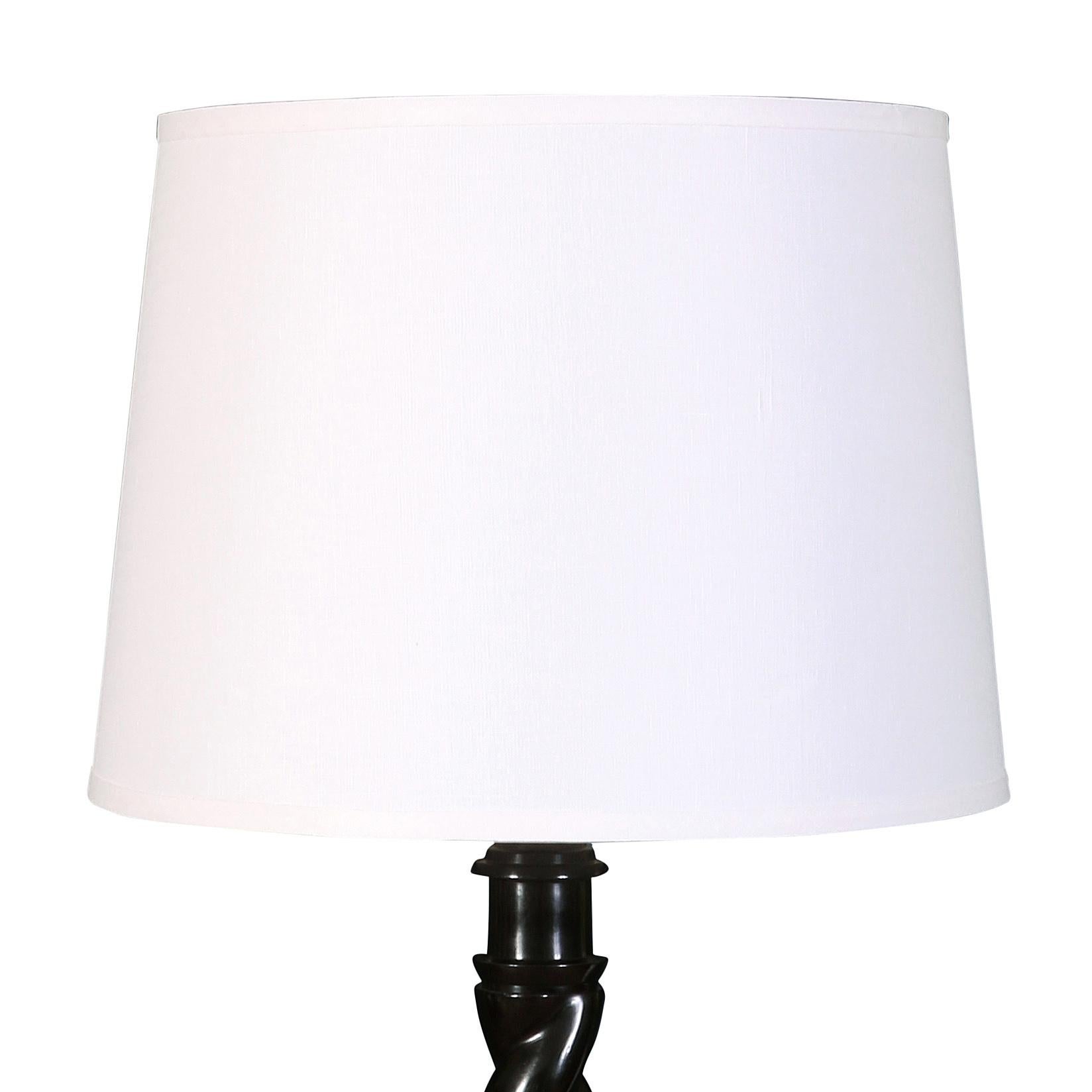 Black Polished Twist Floor Lamp In Excellent Condition For Sale In New York, NY