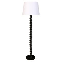 Black Polished Twist Floor Lamp