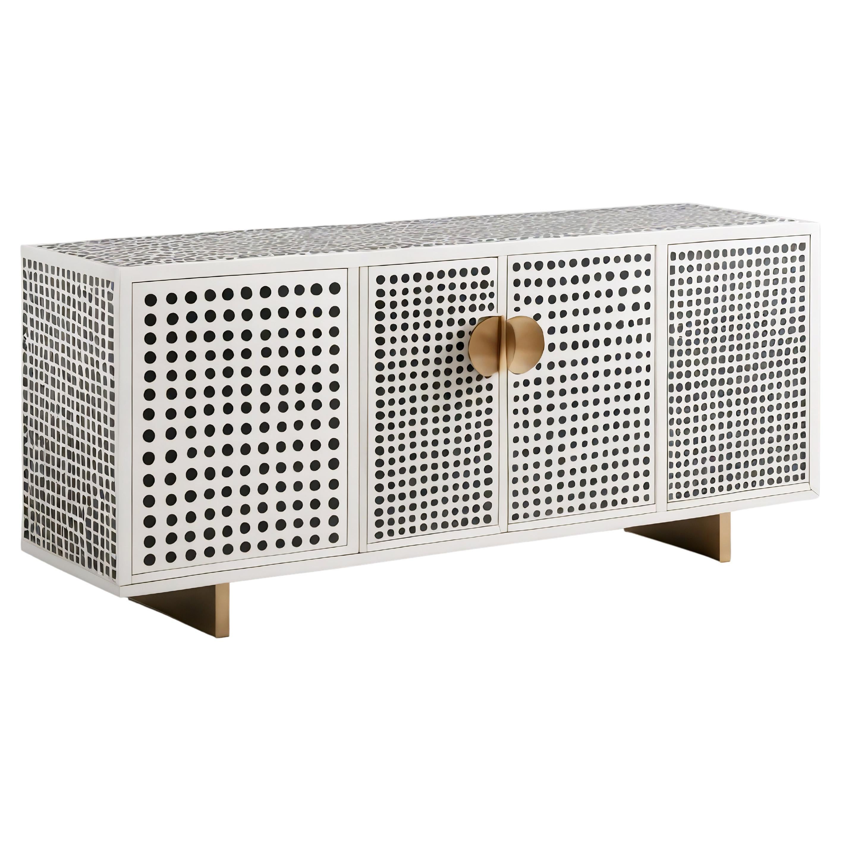 Polka Dot Inlay White Media Console